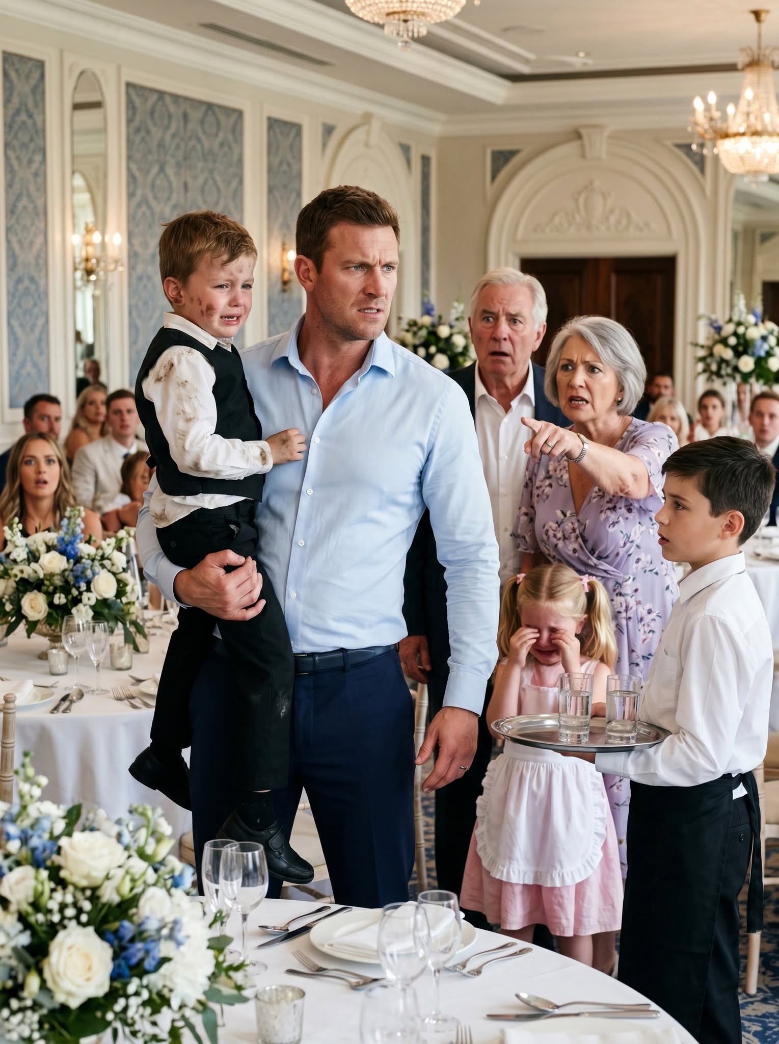 I arrived at the family party and found my children serving tables in aprons; when I asked why they were being hu:milia:ted, my parents said, "That's how they learn their place," in front of everyone, and I felt something inside me finally break.