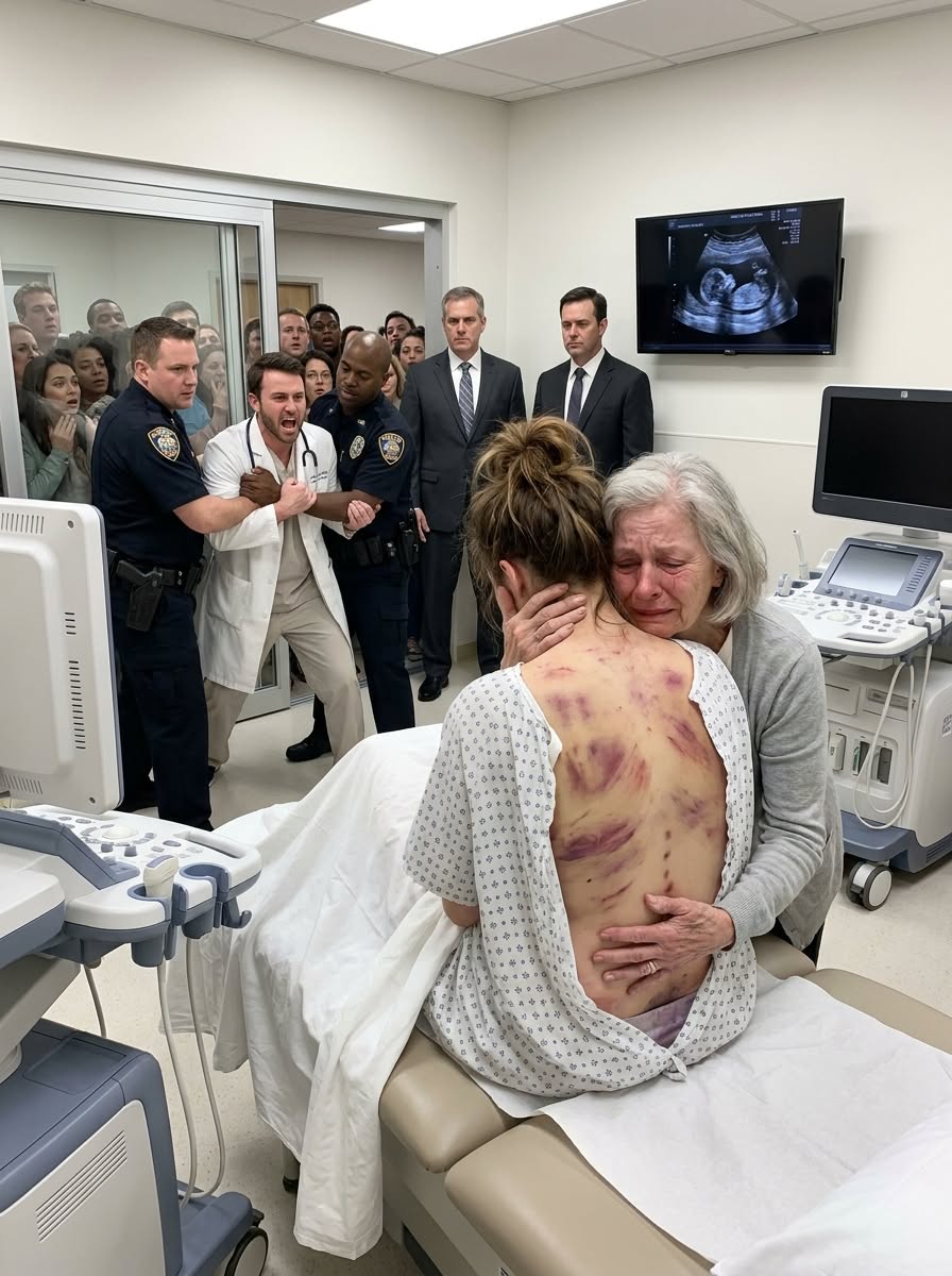 At the VIP clinic, I was helping my nine-month pregnant daughter out of her clothes for her final ultrasound. When her shirt dropped, I stopped breathing. Her back and ribs were a horrific canvas of massive, boot-shaped b/ruis/es. She panicked, covering her chest and shivering. “Mom, please! He’s the hospital director. He said if I leave him, he’ll make sure I don’t wake up from my C-section,” she begged. I didn’t scream. My eyes simply went d/ea/d. I helped her into the hospital gown and said, “Then let’s go hear the baby’s heartbeat, sweetheart.” While she was on the examination table, I liquidated her husband’s entire medical empire.