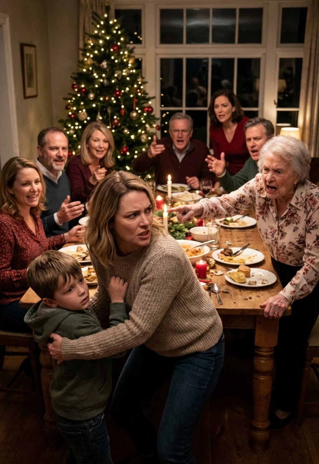 At Christmas dinner, my son reached for a cookie. My mother s/lapp/ed his hand away and said, “Those are for the good grandkids. Not for you.” Everyone laughed. I stood up, put his coat on him, and we left without saying a word. At 11:47 PM, my dad sent a message: “Don’t forget the business loan payment tomorrow.” My reply was only a few words.