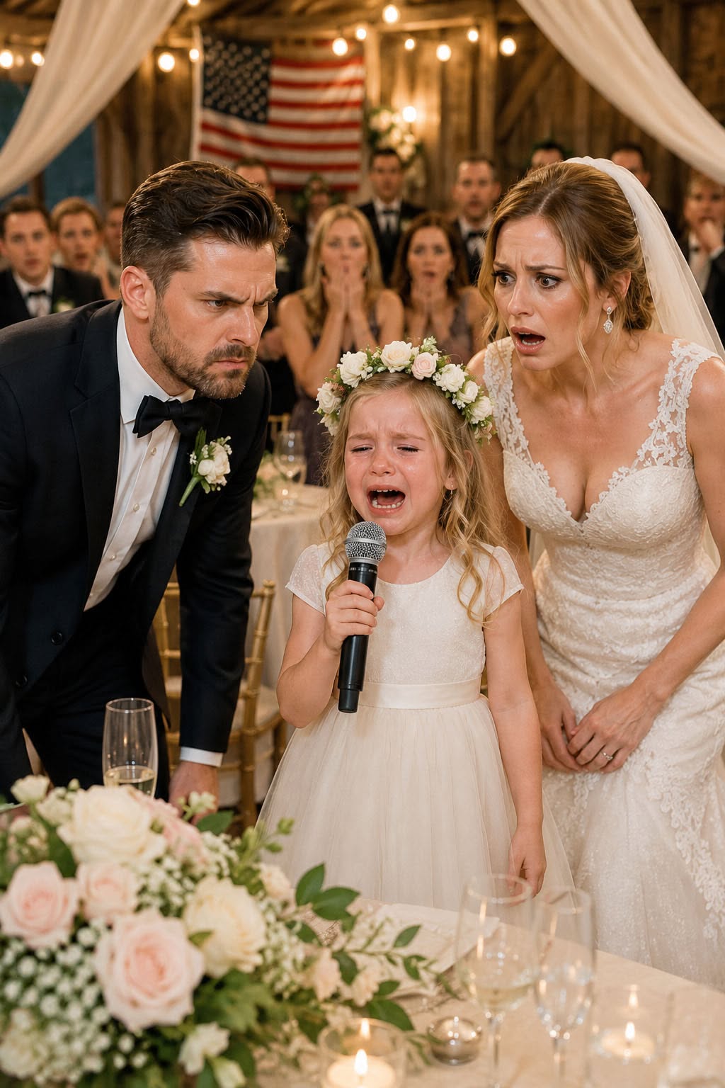At Her Mother’s Wedding, a Tearful Little Girl Took the Microphone and Begged Forgiveness—Then the Groom Screamed for Her to Shut Up Before She Revealed the Secret That Proved He Killed Her Father...