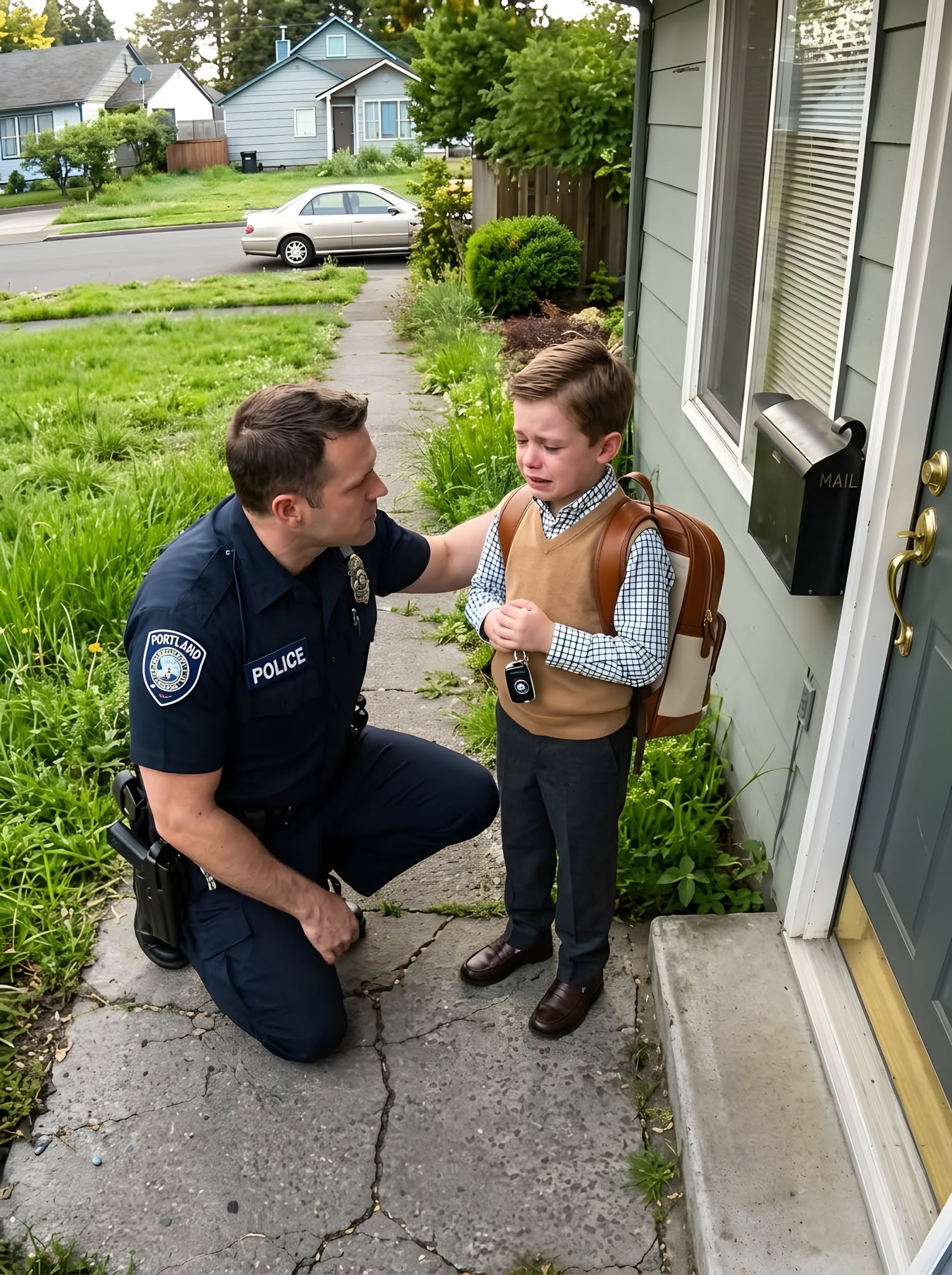 A seven-year-old boy asked me to walk him home — and his only condition st0pped me cold at the door.