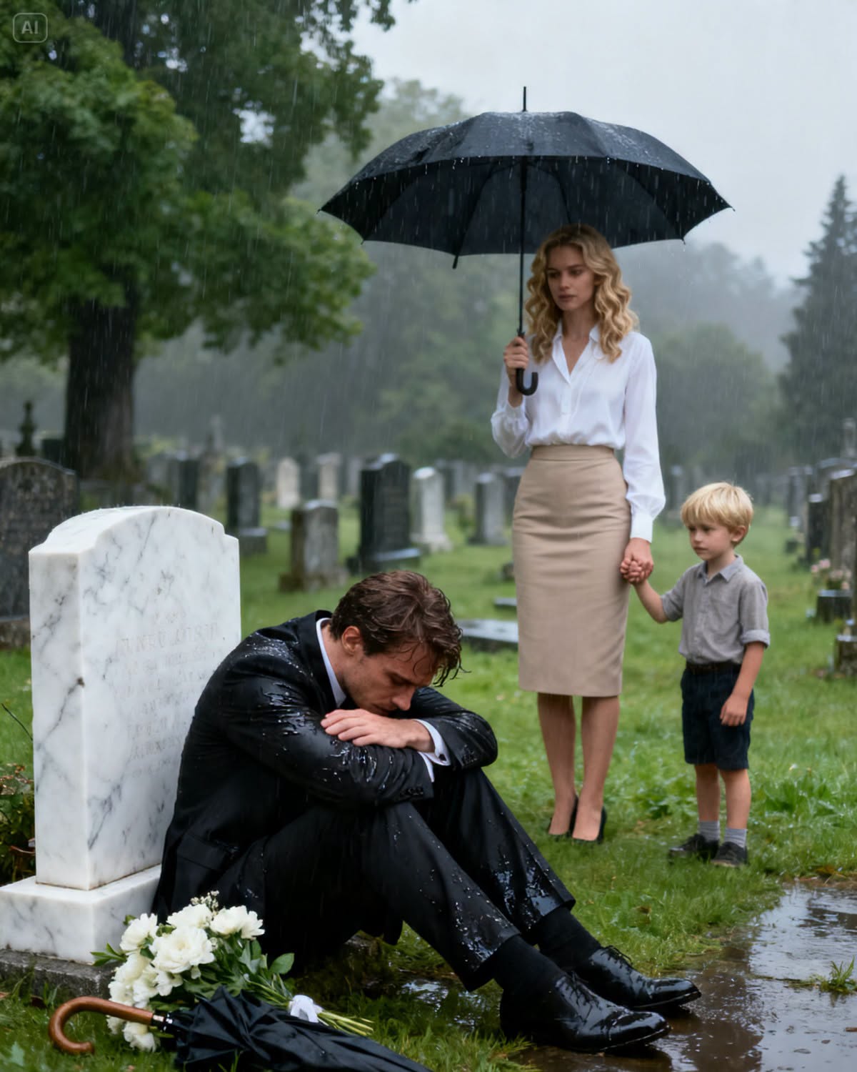 The Billionaire CEO Sat Alone at His Wife’s Grave—Then a Single Mom Asked the Question That Broke Him