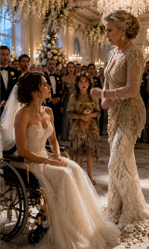 Inside a luxurious bridal suite, an enraged mother-in-law towers over a bride confined to a wheelchair, slapping her across the face as she hisses, "You will never be worthy of my son!" Outside the window, a homeless girl watches in silence until the older woman notices her and hurls a heavy vase through the glass. As the bride suddenly rises from her wheelchair to shield the frightened girl, the mother-in-law collapses into the chair instead, her legs turning as rigid as stone. A chilling silence fills the room as the bride uncovers the horrifying truth: the family's fortune is bound to an ancient curse that allows only one woman to walk at a time. The mother-in-law's cruelty had always been driven by the terror of losing her own mobility and exposing the family's darkest secret. Only shattered glass and the haunting echo of an operatic melody remain in the air.