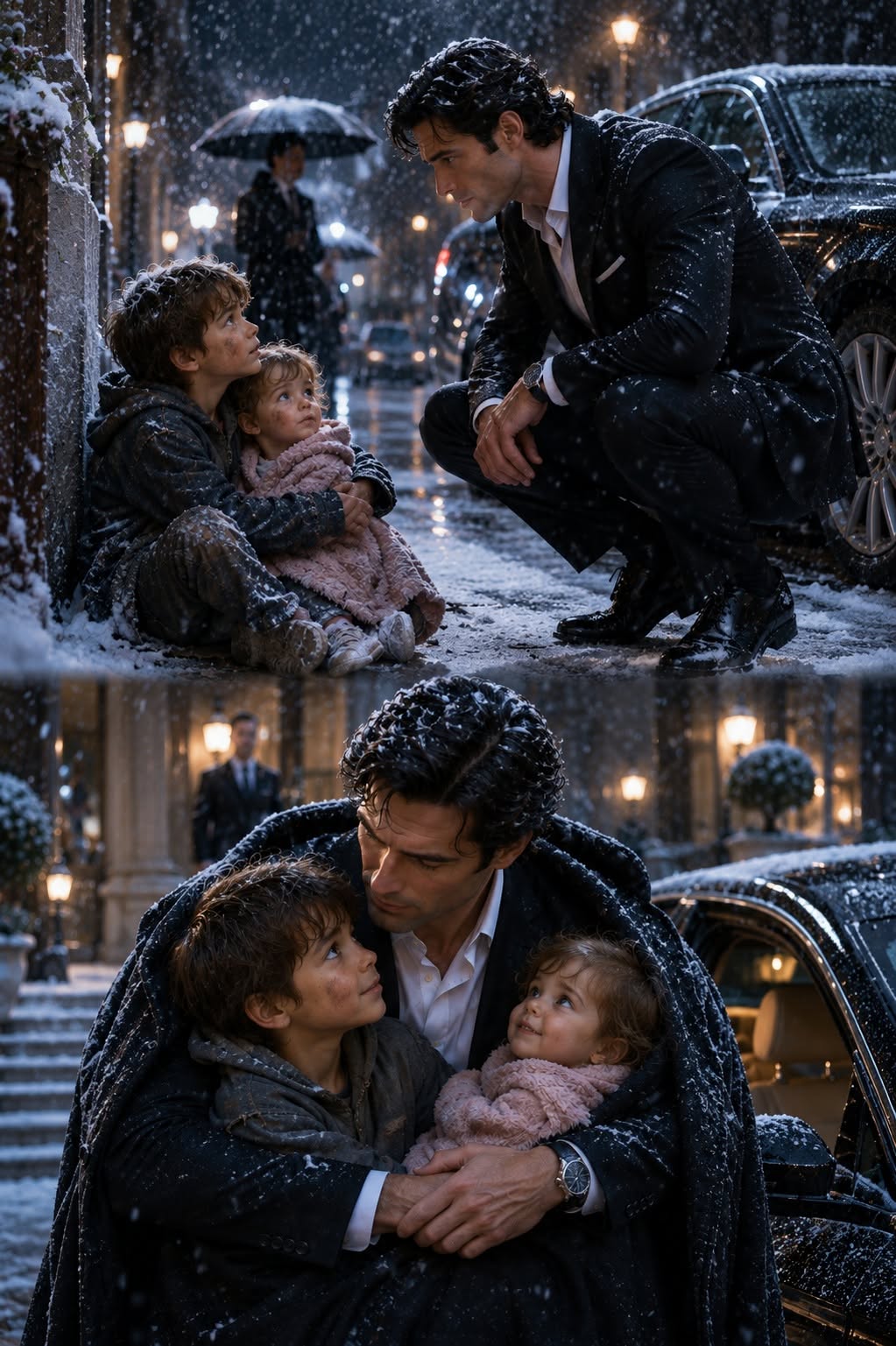 “Sir, My Baby Sister Is Freezing…” Little Boy Said—The CEO Wrapped Them in His Coat Took Home…
