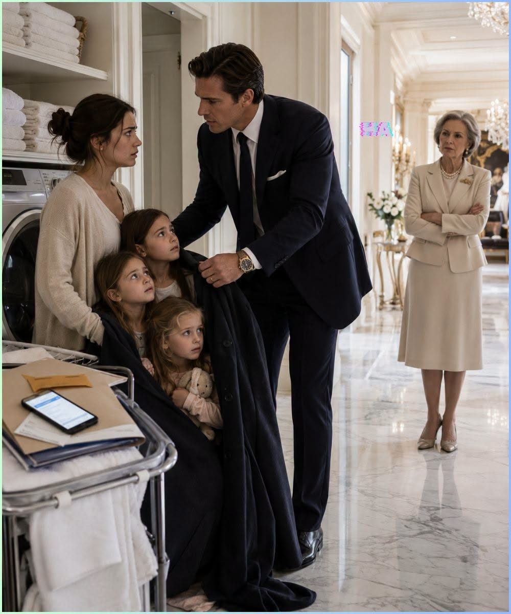 The Billionaire Shipping Boss Covered a Widow’s Three Daughters With His Coat After Their Grandmother Banished Them Beside the Laundry Room, but the Secret Account in Their Mother’s Name Exposed Who Had Been Stealing From Desperate Women for Years