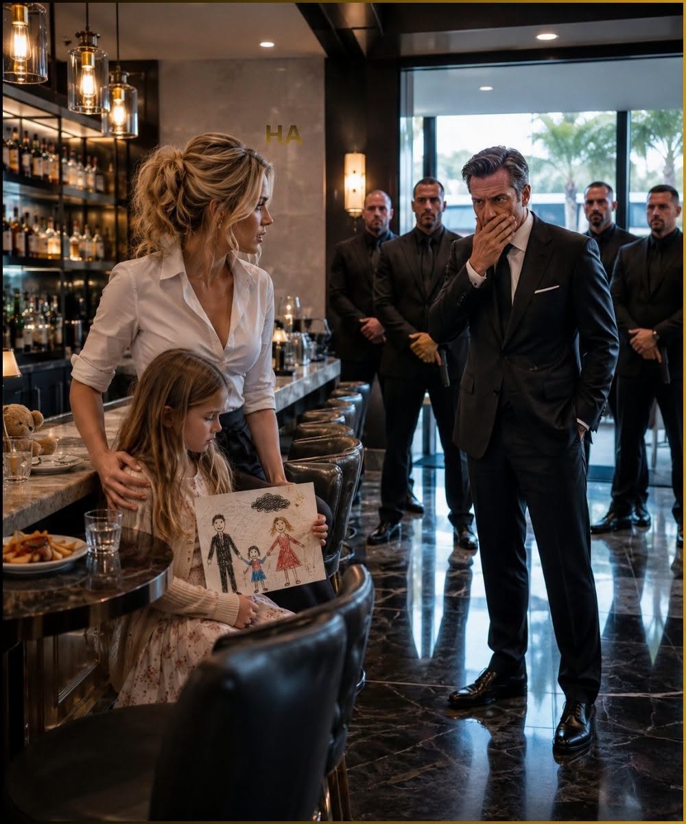 The Bartender Secretly Fed a Silent Girl for Two Months, but When Her Crime Boss Father Arrived With Four Armed Men, the Child Drew the One Thing That Made Him Turn Pale