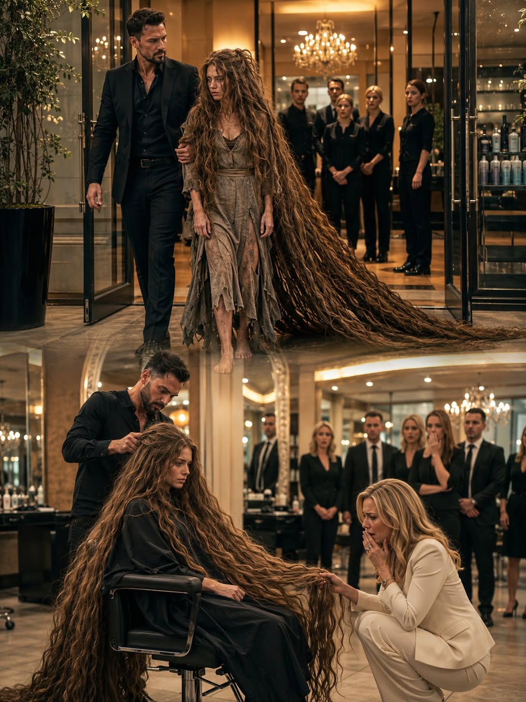The Mafia Boss Dragged a Homeless Woman Into an Elite Salon—Then Her 2-Meter Hair Revealed the Heiress Thought Dead