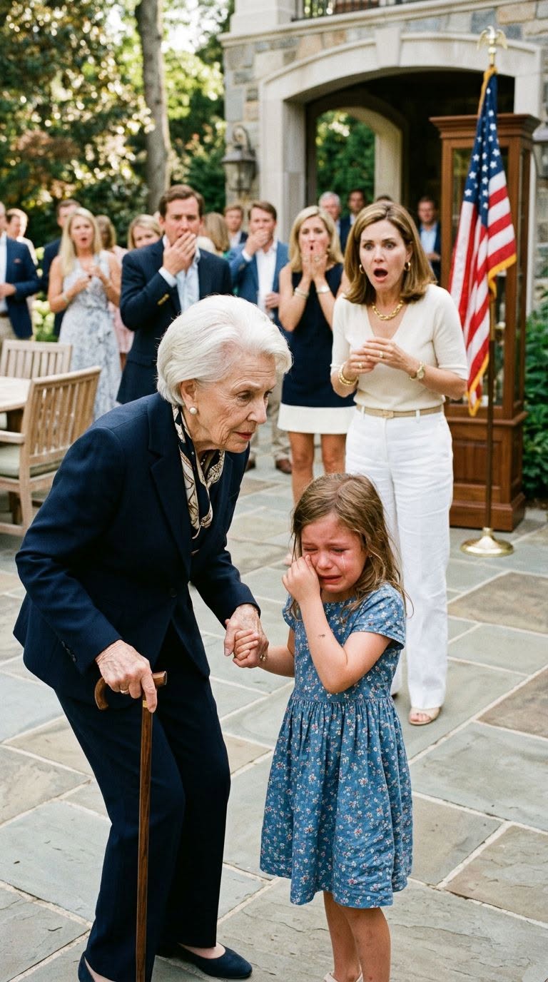 a"At my cousin’s party, my 7-year-old daughter was mocked for being “poor” and having a “lowly nurse” as her mom. They forced her to sit beside the trash while everyone laughed. Then my husband’s wealthy grandmother found out and made one announcement that drained every face in the room.