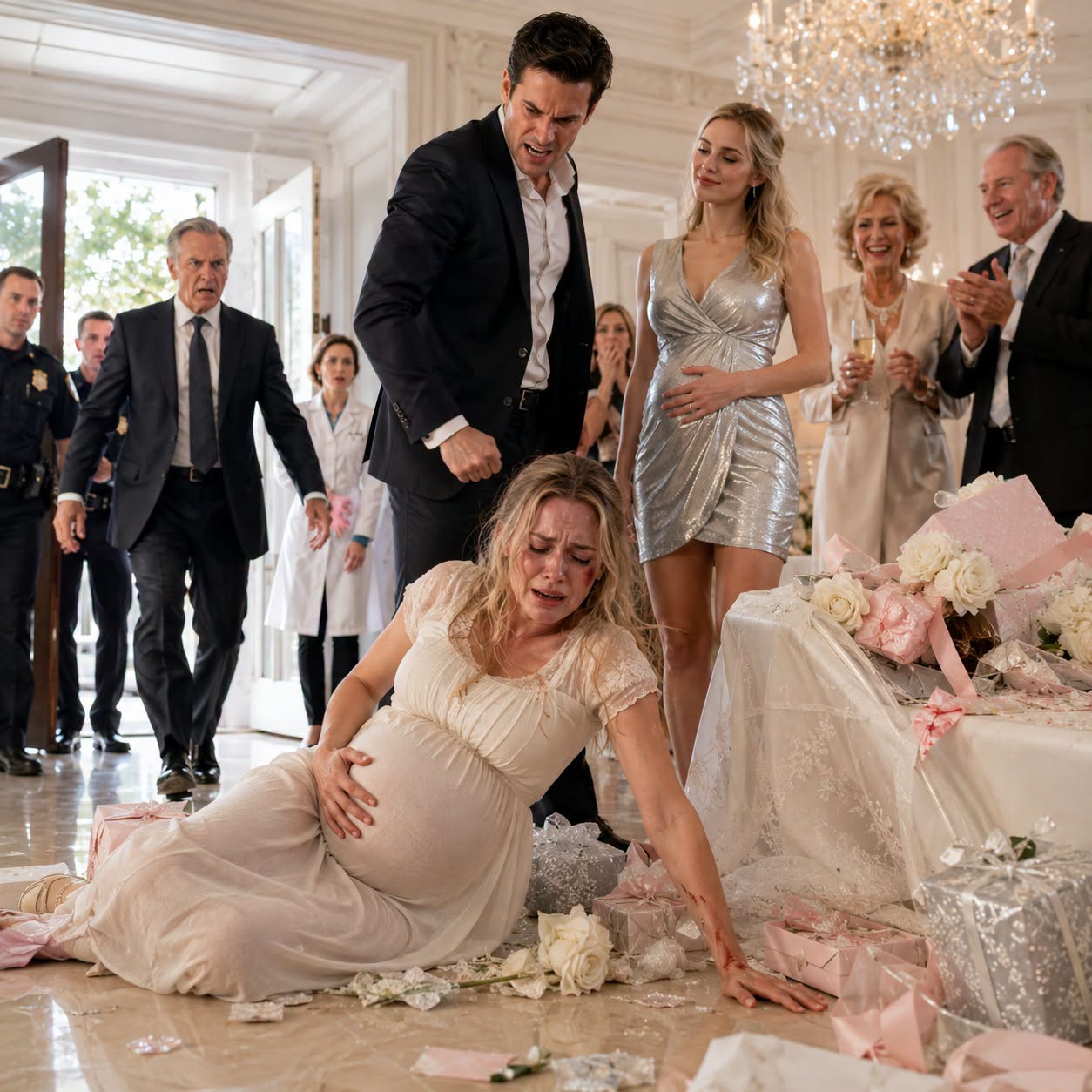 2I was eight months pregnant with our precious child when my husband brought his 22-year-old mistress to the baby shower. When I asked them to leave, he punched me in the stomach, sending me tumbling into the gift table. "She's pregnant with the real heir, you infertile piece of trash," he sneered, while his wealthy parents applauded. I lay on the floor, clutching my aching stomach, when the door burst open and my father...