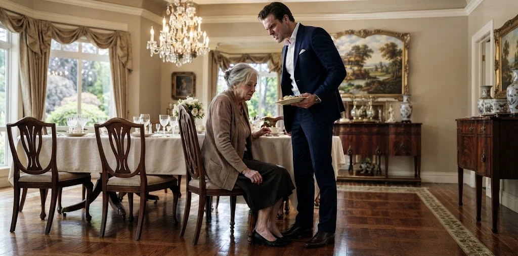 When his mother accidentally scattered food across the table, the son lashed out and hit her with a plate, completely unaware of the truth she was hiding **
