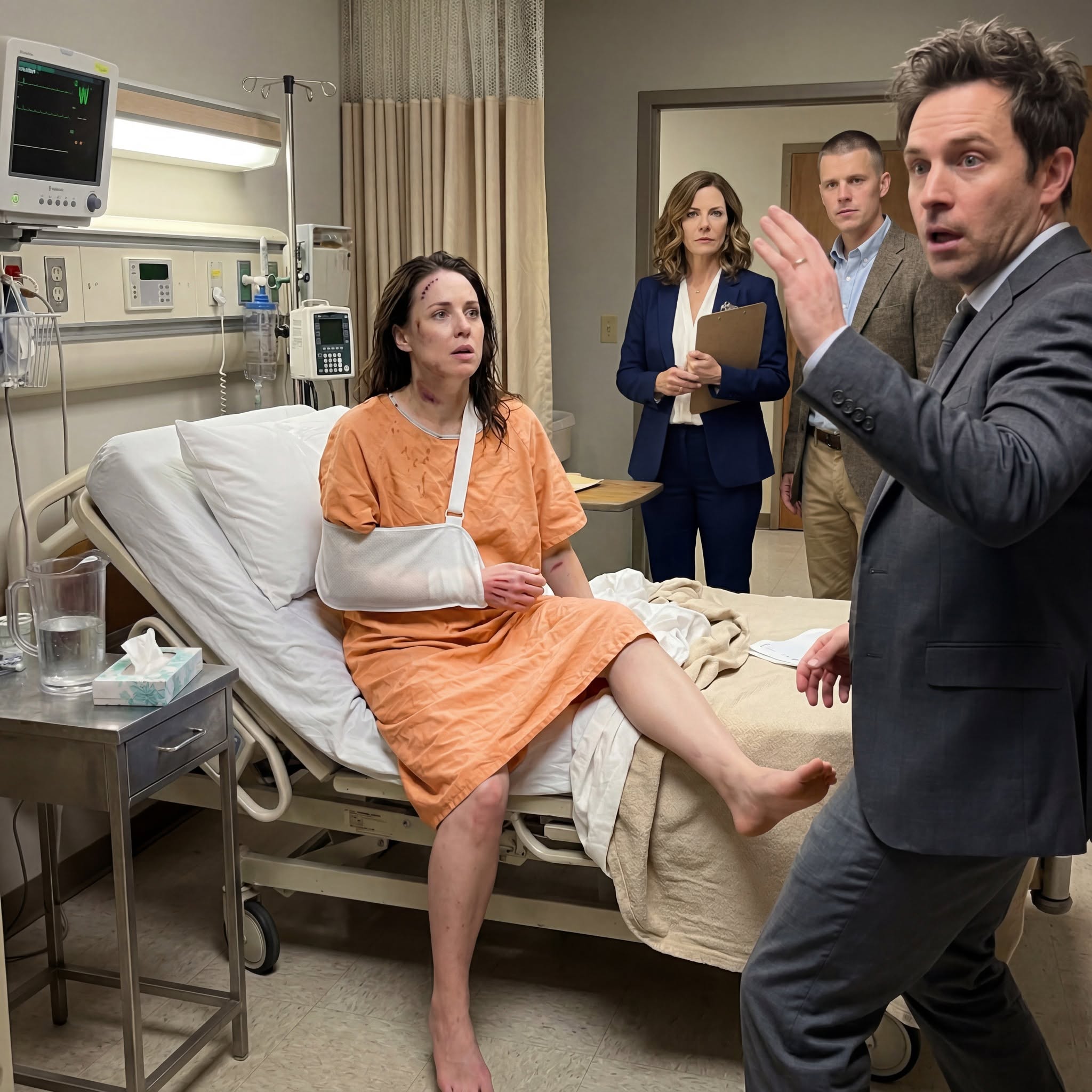 I was lying in a hospital bed with broken ribs when my husband grabbed my wrist and sna:pped, “Get up. My mother’s birthday dinner matters more than your little act.”