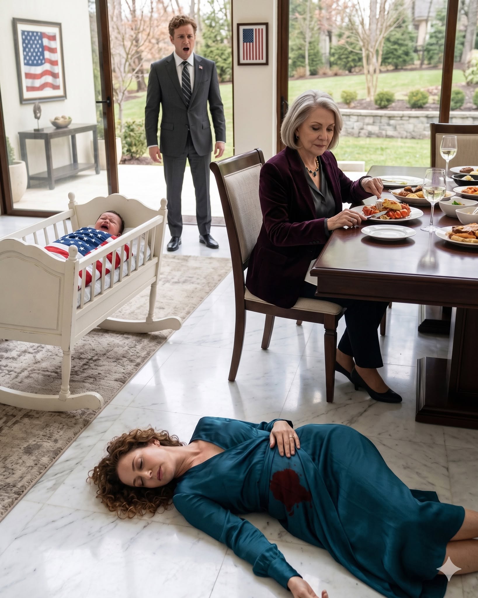 My wife was sprawled unconscious on the living room floor.