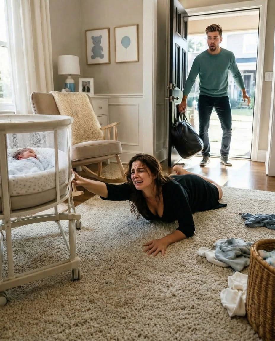 I collapsed in my newborn son’s nursery after a serious medical emergency while my husband was away celebrating his birthday at a luxury mountain resort. Three days later, he came home smiling, carrying a gift he had bought for himself—only to find the nursery silent, the bassinet empty, and signs that something had gone terribly wrong.