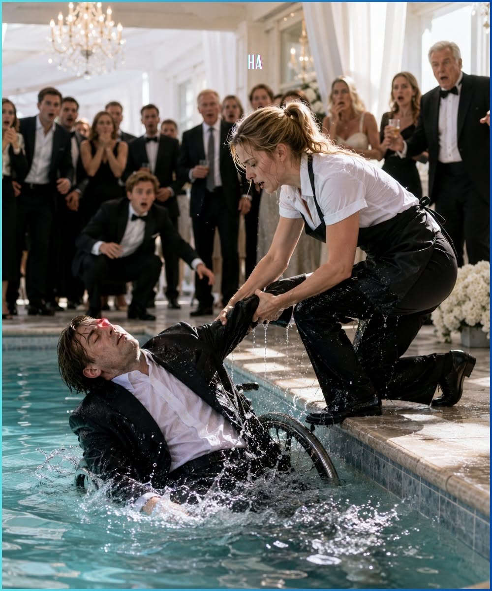 No One Moved as the Disabled Billionaire Heir Sank, Until a Broke Waitress Jumped In and Exposed Why He Fell