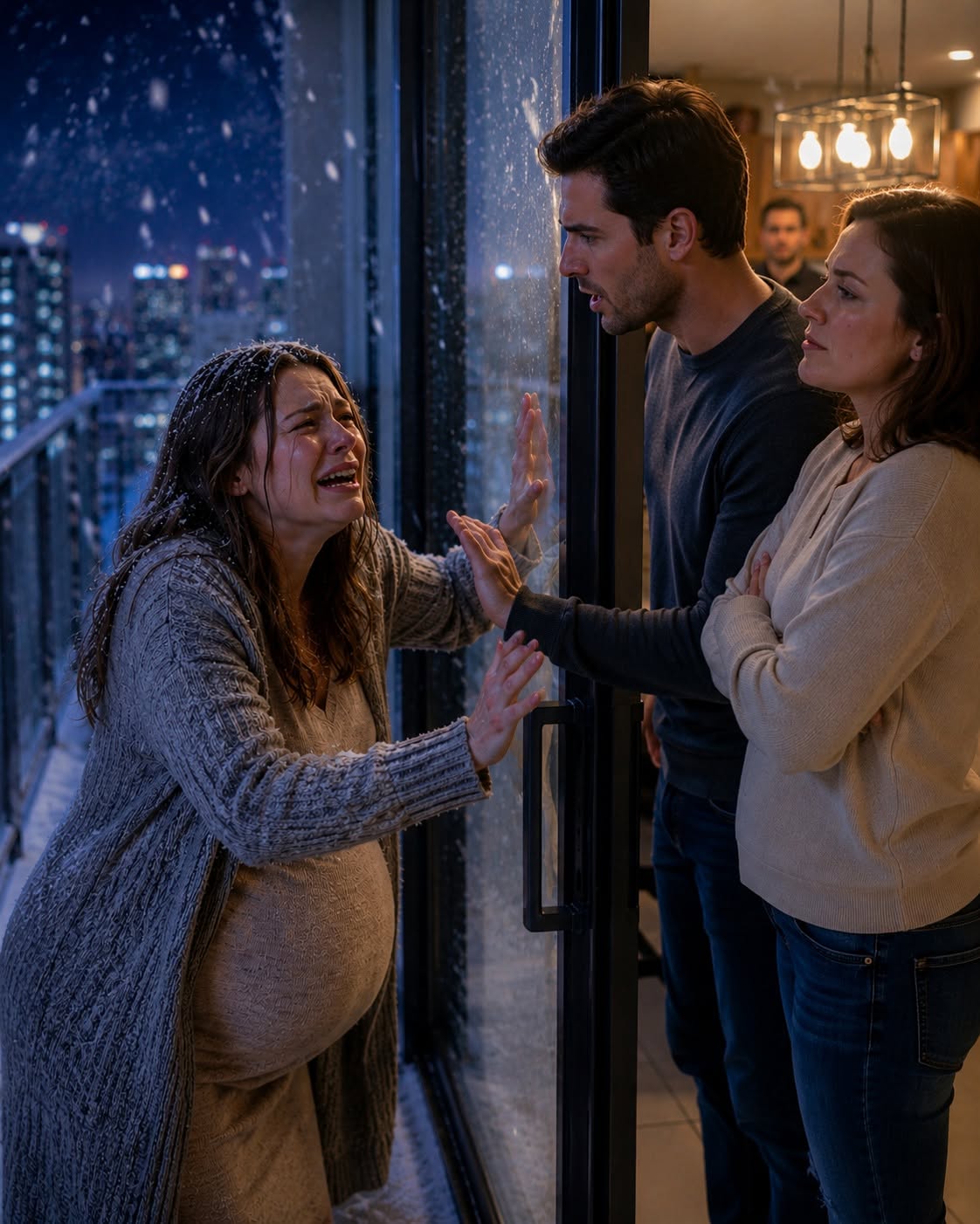 I was six months pregnant when my sister-in-law locked me out on the balcony in the freezing cold and said, “Maybe a little suffering will toughen you up.” I pounded on the glass until my hands went numb, begging her to let me in. By the time someone finally opened the door, I was lying unconscious on the floor. But what the doctors revealed afterward left the whole family horrified. The pregnant daughter-in-law was locked out on the balcony by her sister-in-law in the cold weather, and by the time the door was opened, she had already fainted.