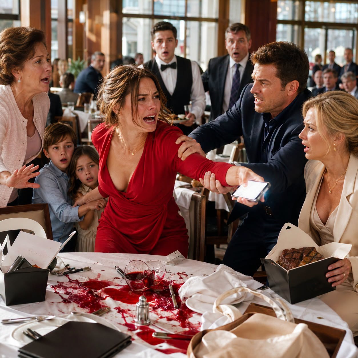 My mother slid paper napkins to my kids and said, “They’ll eat when you’re home.” Meanwhile, my brother boxed up two $95 steaks for his children. His wife gave me that smug smile: “Maybe bring fed kids next time.” I only said, “Understood.” When our server returned, I stood up.