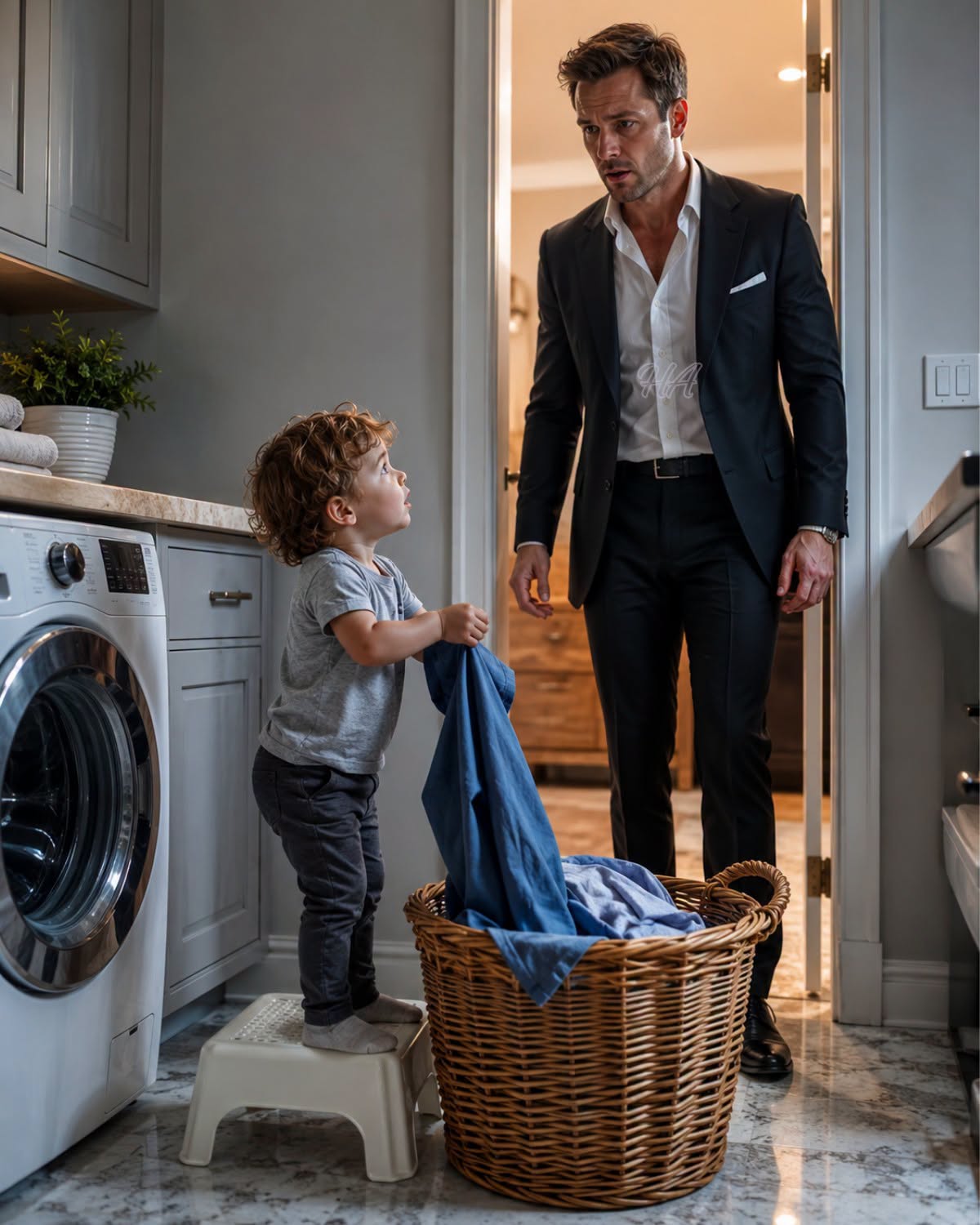 THE BILLIONAIRE CAME HOME EARLY… AND FOUND A TODDLER WASHING HIS CLOTHES BEFORE ONE TINY CONFESSION BROKE HIS HEART