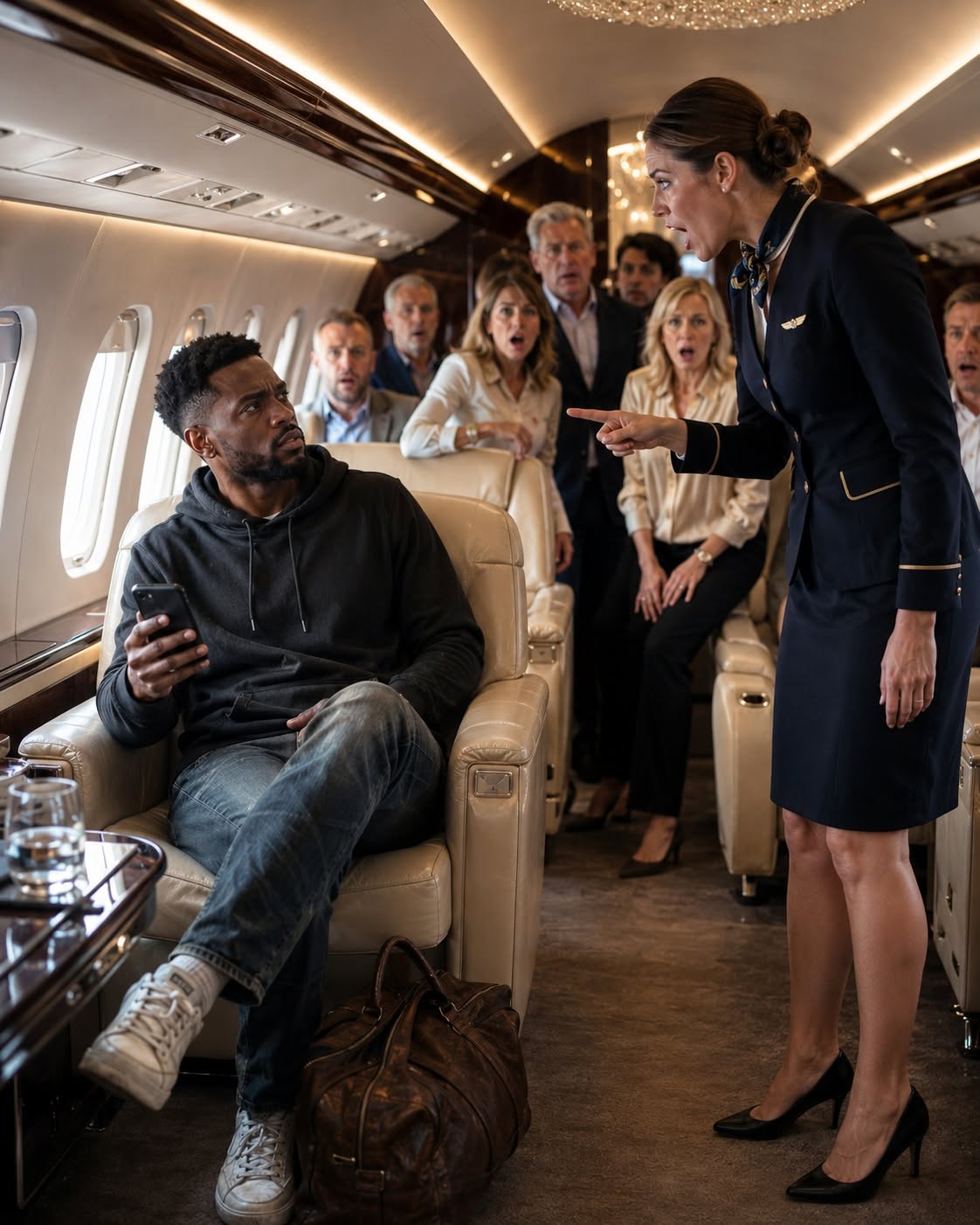“Leave this aircraft. Right now.” Rebecca Collins ordered me off a private Gulfstream as if I were an intruder, humiliating me in front of everyone aboard because she had already decided someone like me couldn’t possibly belong there. What she didn’t know was devastatingly simple: the Black man she was trying to throw out owned the jet.