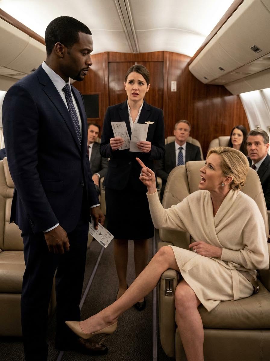 "HOW DARE YOU MAKE ME FEEL UNSAFE IN FIRST CLASS”: She stole my seat, refused to move, and called her powerful husband for backup—but the moment she revealed his name, everything shifted, because I already knew exactly who he was—and what I’d done.