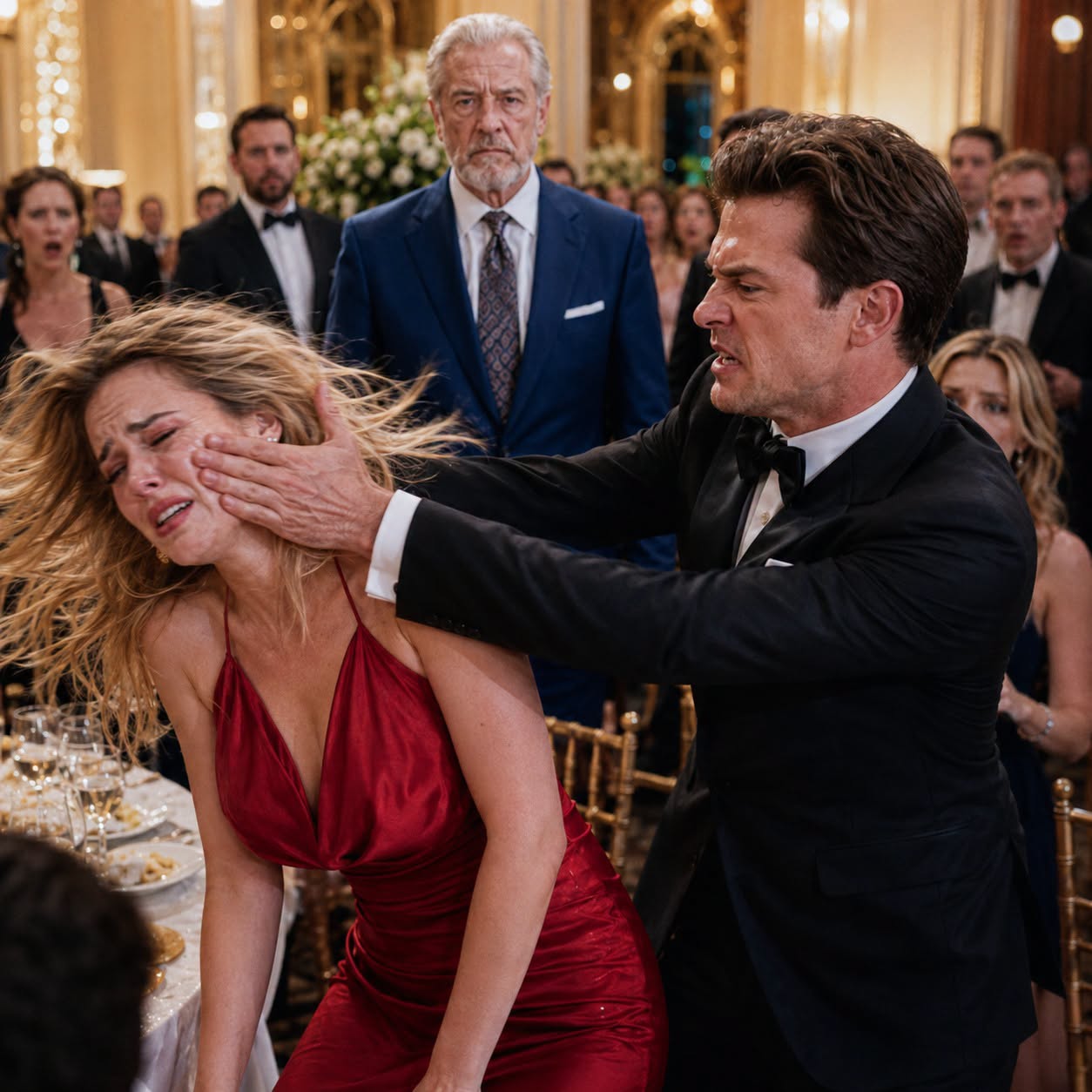 To back his mistress at a gala, my husband grabbed my hair and slapped me: "You're nothing without me!" A tycoon burst in. His guards aimed g*ns at his head: "Touch my daughter? Let's see if the Vances have enough bld to pay!"