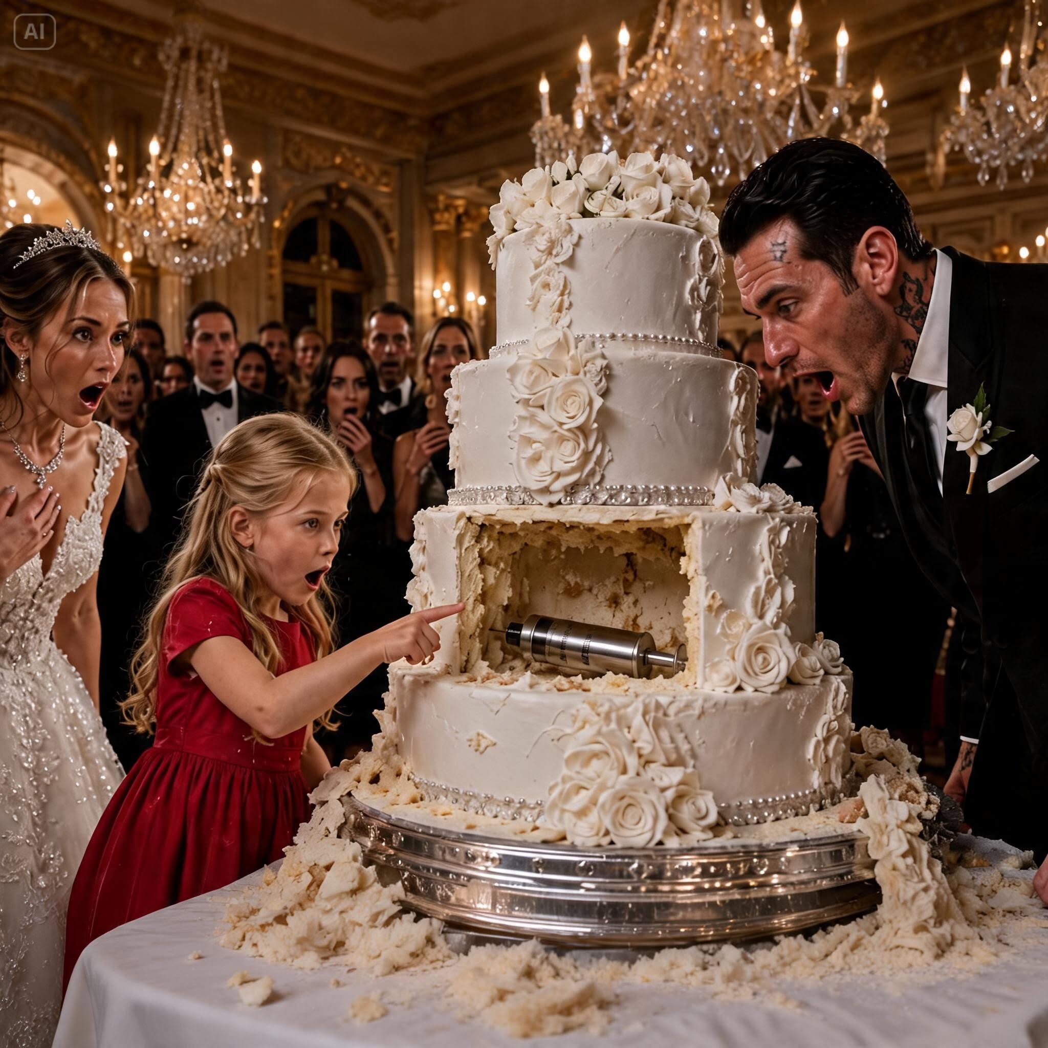 The Maid’s Little Girl Smashed the Mafia Boss’s Wedding Cake Before He Took the First Bite — And the Poison, the Forged Marriage Papers, and the Bride’s Betrayal Changed Everything