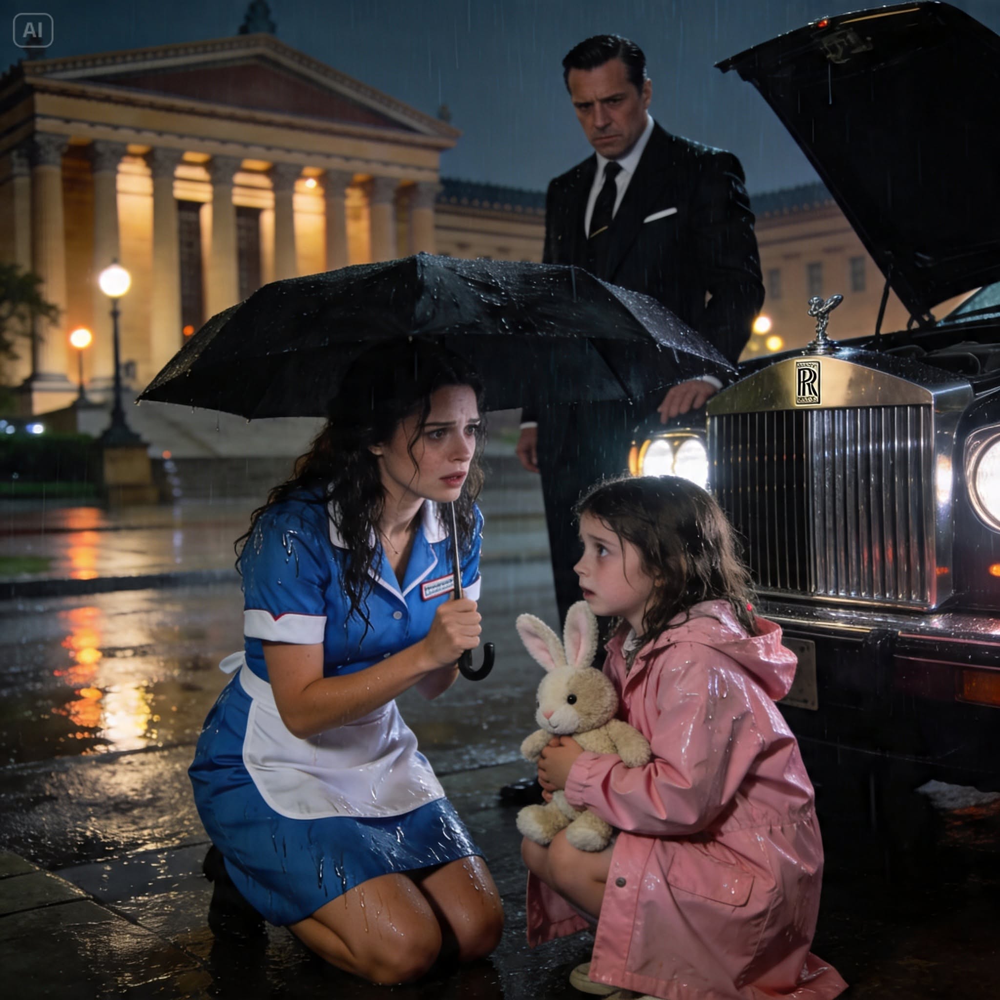 She Helped a Crying Little Girl Cross the Street During a Storm… Never Knowing the Child’s Father Was One of Philadelphia’s Most Feared Mafia Kings Watching Her From the Shadows