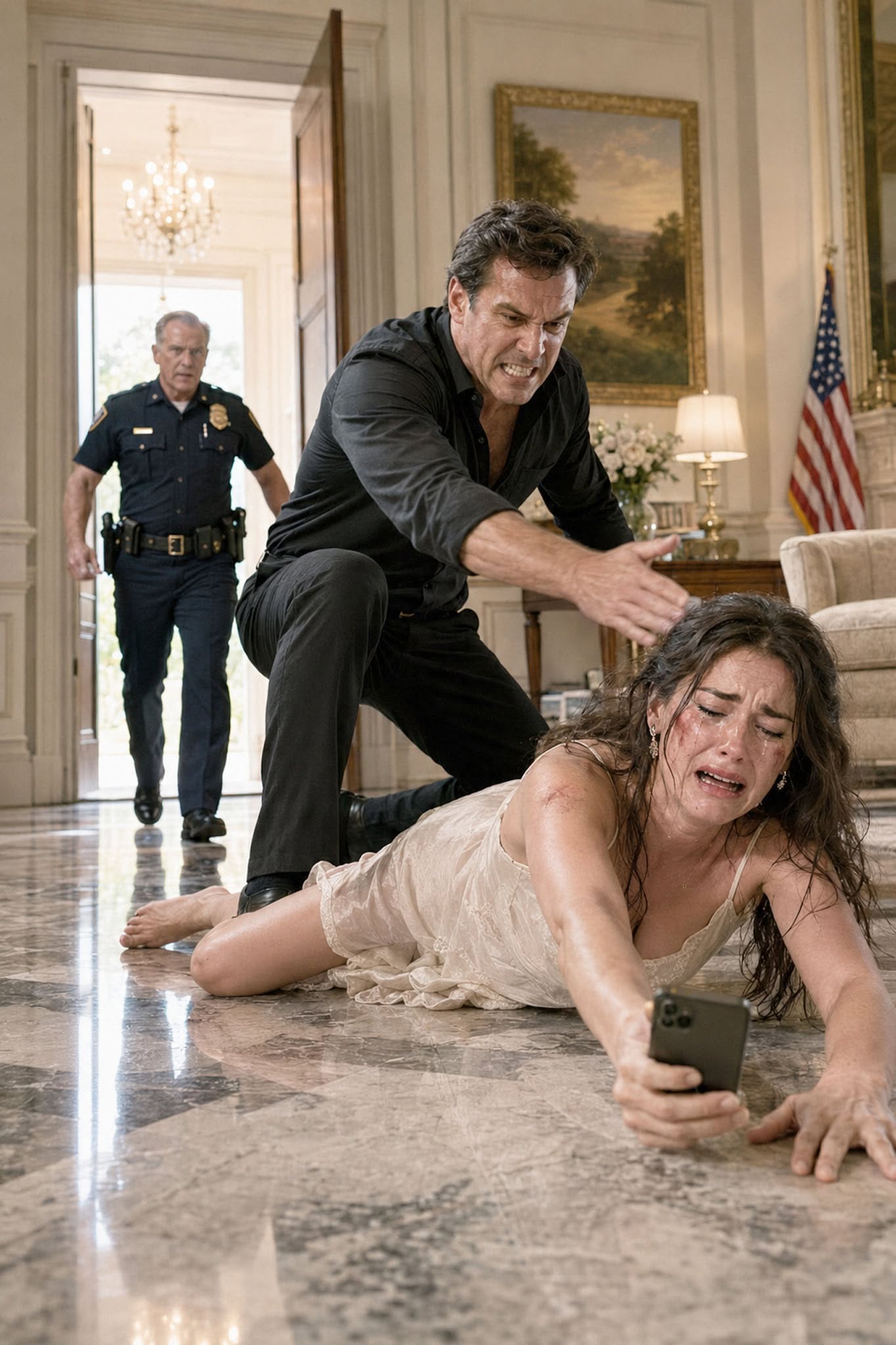 He Beat His Wife, Smashed Her Phone, and Mocked: “Call Your Broke Father.” Minutes Later, Her Father Arrived in a Police Chief’s Uniform—and the Millionaire Fell to His Knees...