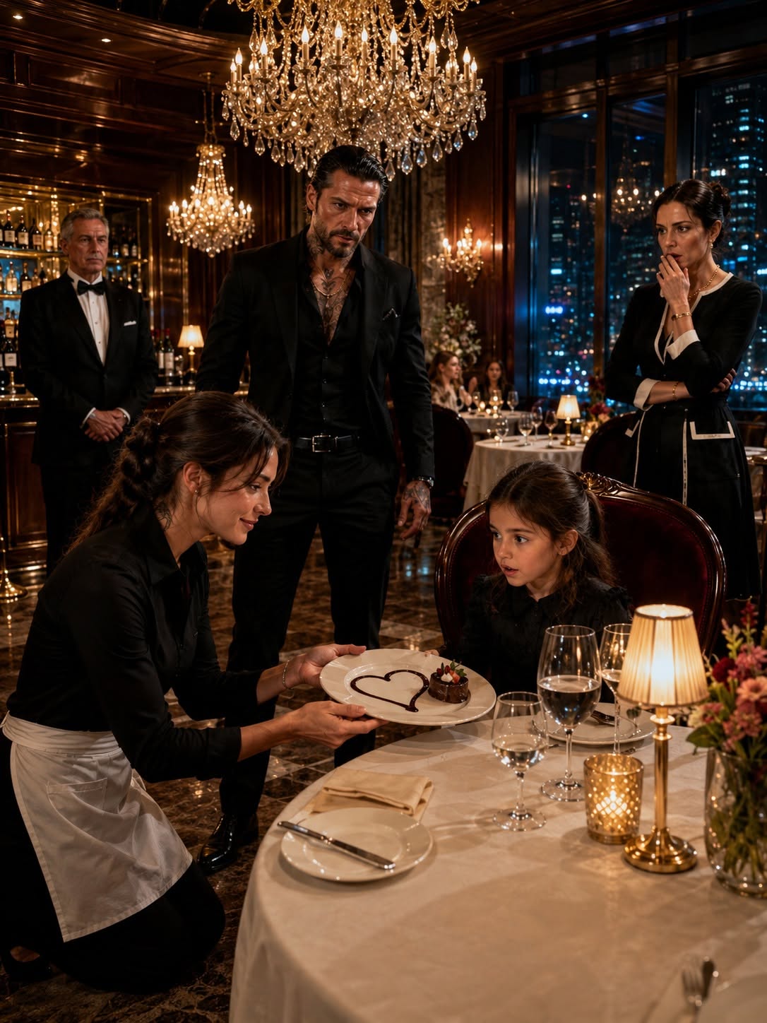 The Mafia Boss’s Silent Daughter Hadn’t Spoken in Three Years—Until a Broke Waitress Drew a Chocolate Heart and Made Her Whisper One Terrifying Word