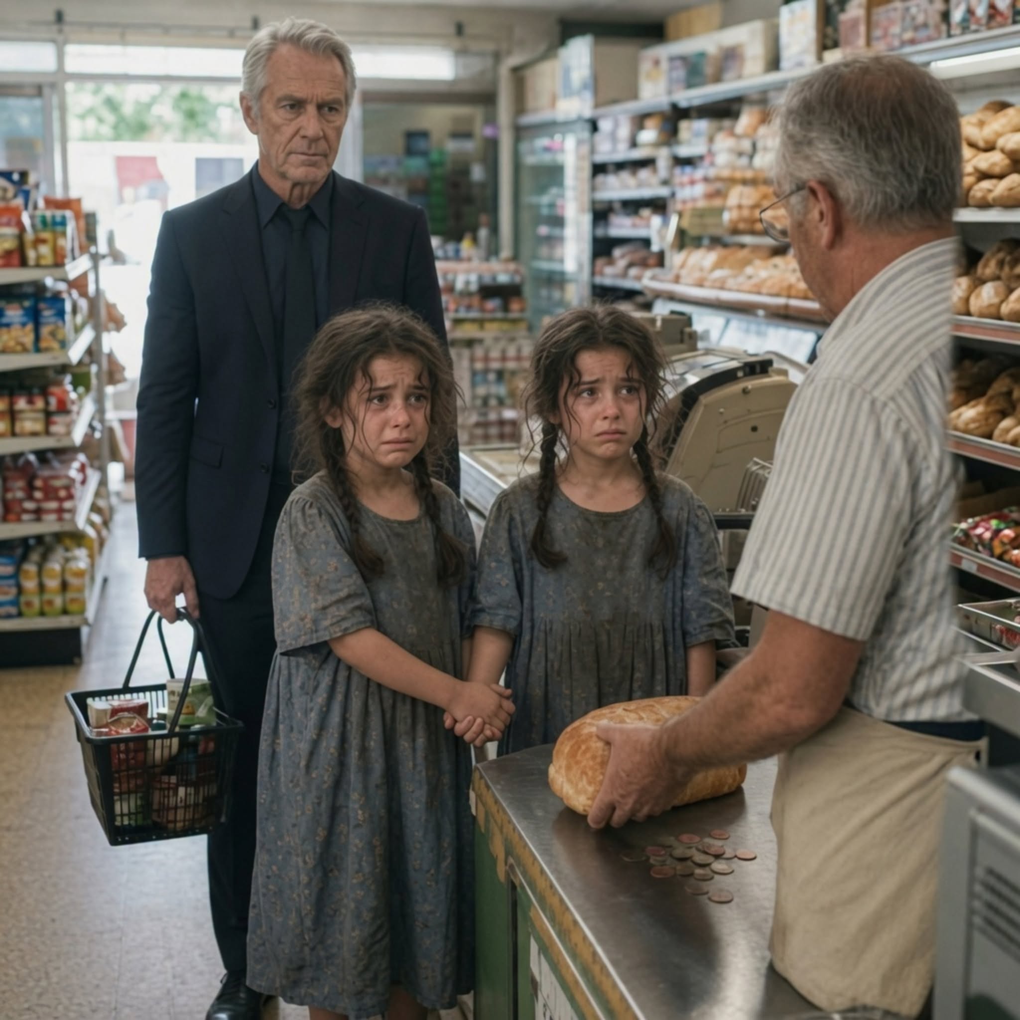 Twin Girls Ask to Pay for Bread Later — A Millionaire Overhears Them and Does the Unthinkable
