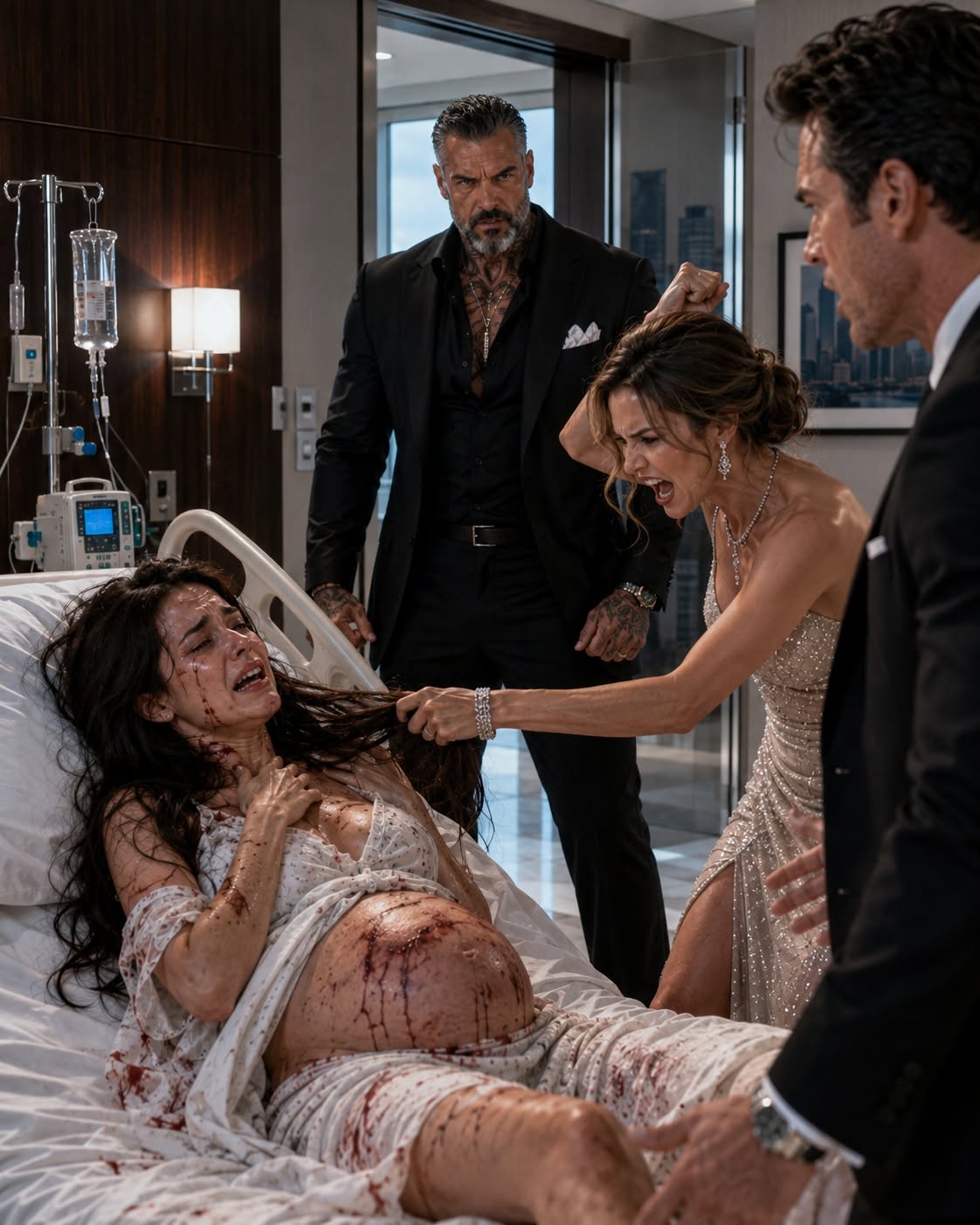 My husband’s mistress locked me inside a hospital room, beat me while I was thirty-three weeks pregnant, and tried to force me to surrender my marriage, my company, and my unborn child. She thought my father was a harmless mechanic—until one phone call revealed he was the most powerful anonymous mafia boss in the world.