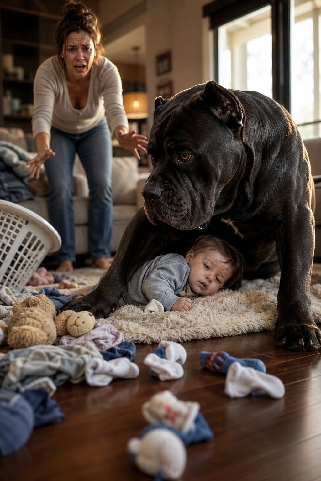 Mom Screamed When She Realized Why the Dog Was Holding Her Baby Down