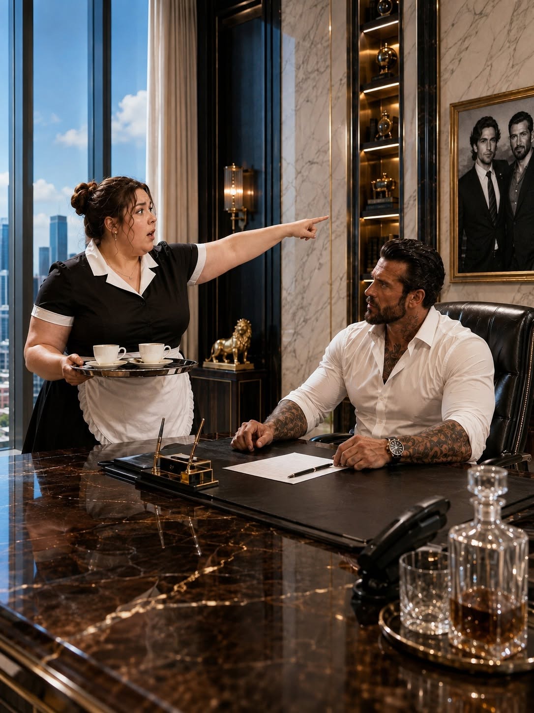 THE PLUS-SIZE MAID SHATTERED A TEACUP AND CRIED “THAT’S MY FATHER”—THEN THE RUTHLESS MAFIA BOSS DISCOVERED HER BLOODLINE, PROTECTED HER FROM HIS OWN FAMILY, AND CLAIMED HER BEFORE THE MAN WHO STOLE TWENTY YEARS OF THEIR LIVES