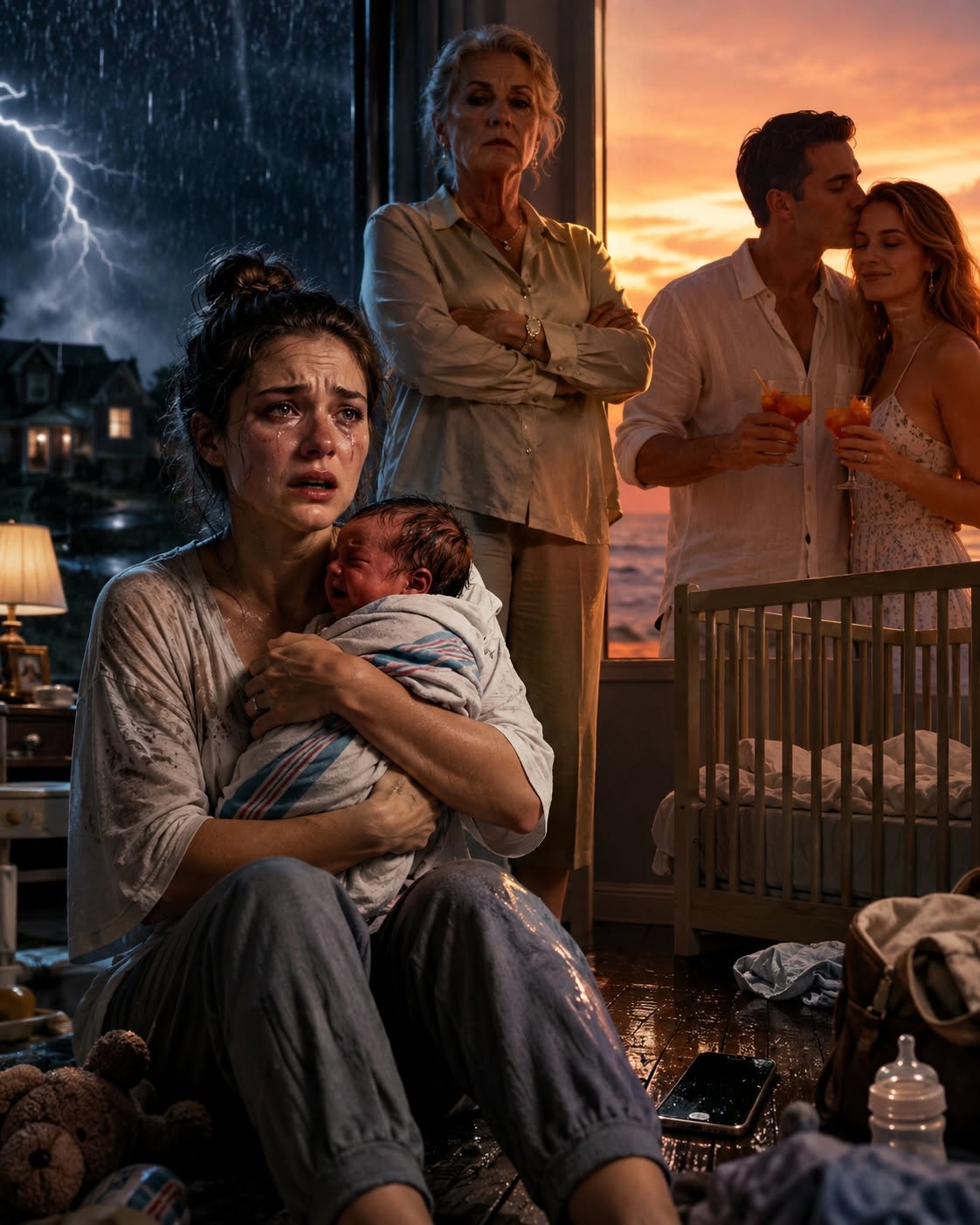My husband abandoned me and our three-day-old son, shivering with a cold, to fly off with his mistress. While they posted cocktails and sunsets, I was screaming into a dead phone, clutching my fading baby, begging the ambulance to arrive. Five days later, they came home tanned and laughing, designer bags in hand. Then my husband saw the empty crib. “Where is my son?” he whispered—and his smile died.