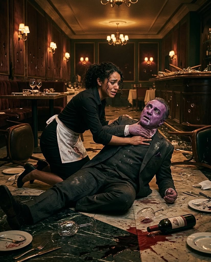 A TERRIFIED WAITRESS SAVED A POISONED MAFIA BOSS FROM A BLOODY RESTAURANT AMBUSH, BUT BY MORNING SHE WAS THE ONE BEING HUNTED FOR HIS “MURDER”