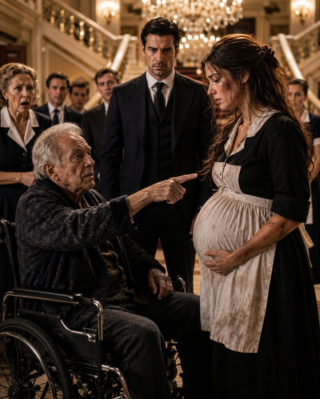 Nobody in the Moretti estate thought twice about the pregnant maid who scrubbed floors until her hands cracked, just as nobody cared about the silent old man abandoned in a freezing room upstairs. What none of them realized was that the helpless man in the wheelchair was Giovanni Moretti, the former Mafia Don who remembered every insult—and every kindness I had shown him.