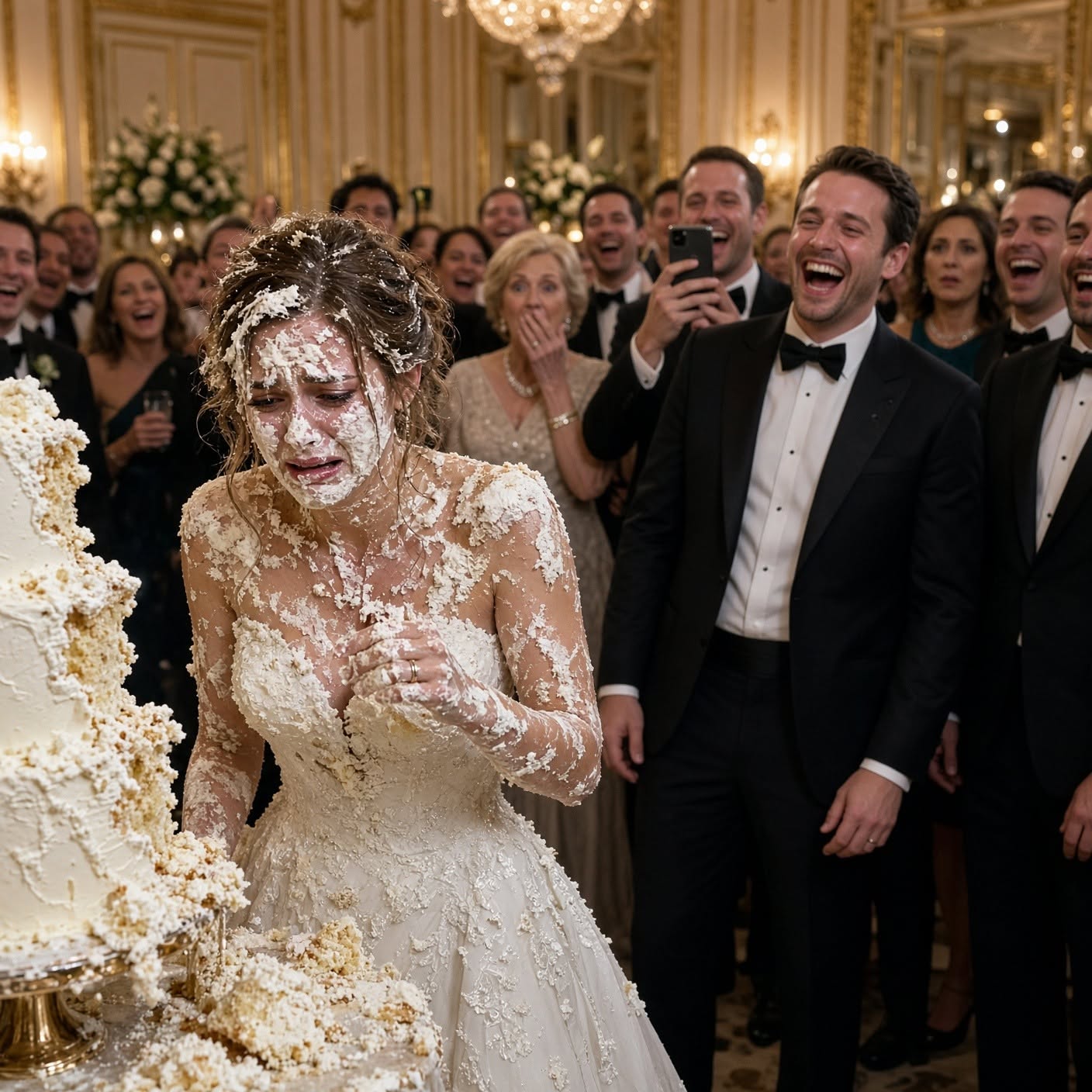 My Husband Shoved My Face Into Our Wedding Cake While Everyone Laughed—Then I Took Off My Ring and Made One Call