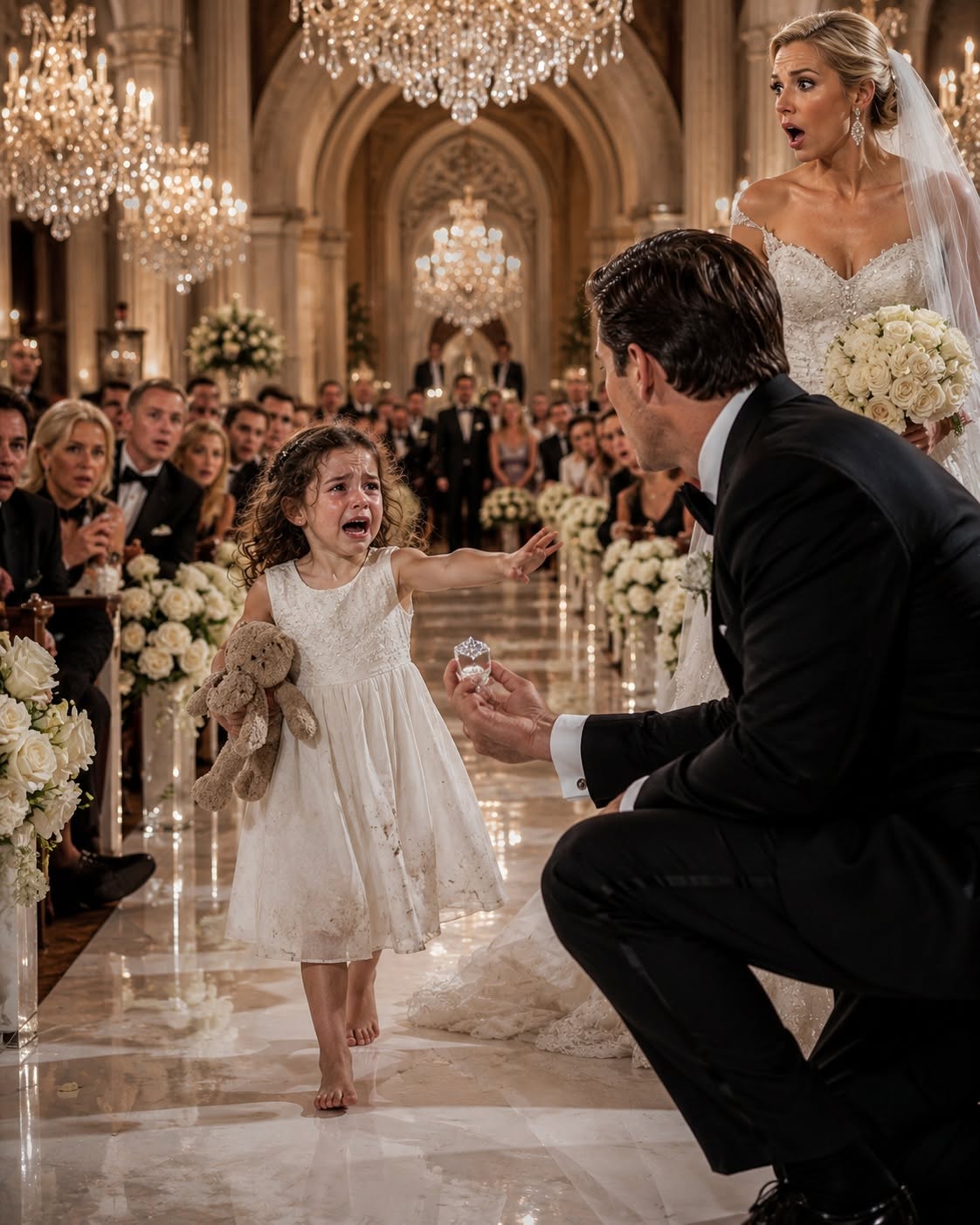 The Billionaire Was About to Slip the Ring Onto His Bride's Finger. Then, the Housekeeper's Three-Year-Old Daughter Screamed One Sentence That Shattered the Wedding.