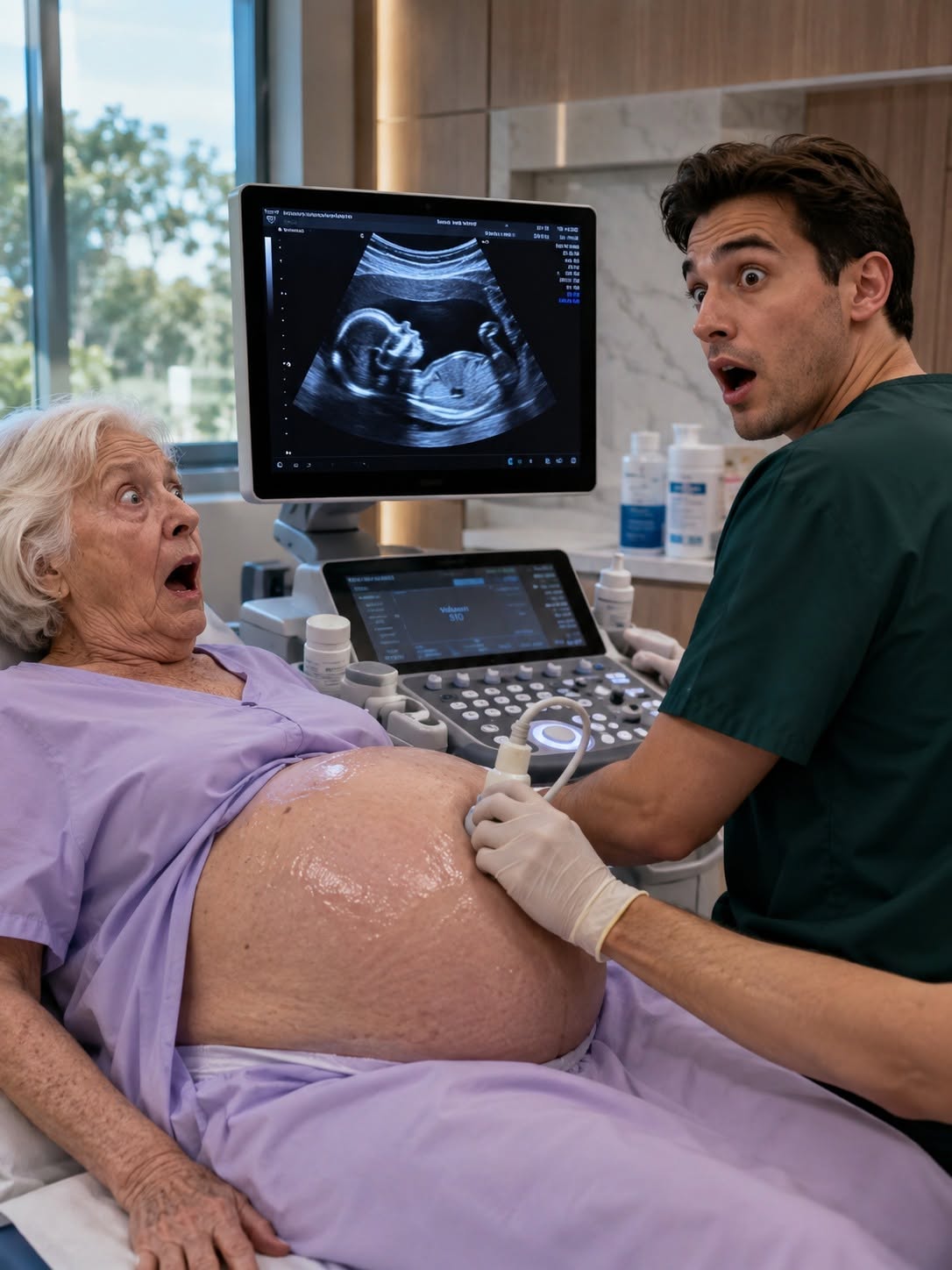 At sixty-six, a swollen belly and a bag of newborn diapers convinced me I was carrying the miracle everyone said was impossible. I walked into a gynecologist’s office expecting to see my baby’s face on an ultrasound—but one glance at the screen made the doctor summon a specialist and prepare an operating room before I could even understand what was wrong.
