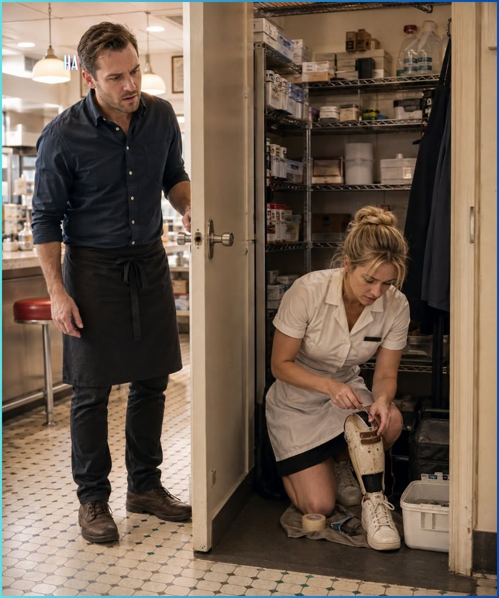 He Called His Slow Waitress Lazy Every Day Until He Saw What She Was Fixing Behind the Storage Room Door