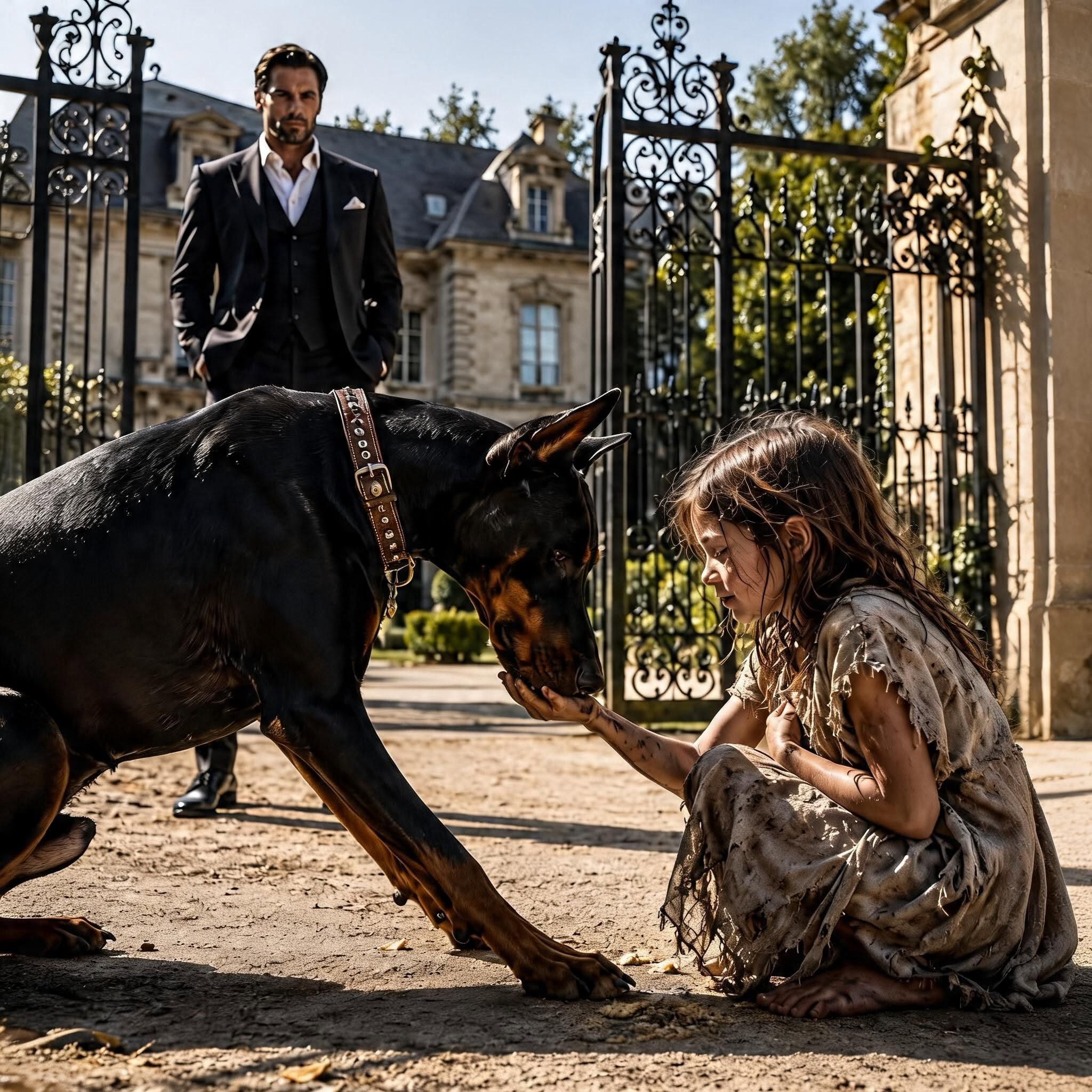 The Billionaire’s Killer Dog Knelt Before A Starving Girl—Then She WhiThe Billionaire’s Killer Dog Knelt Before A Starving Girl—Then She Whispered A Name Nobody Recognizedspered A Name Nobody Recognized
