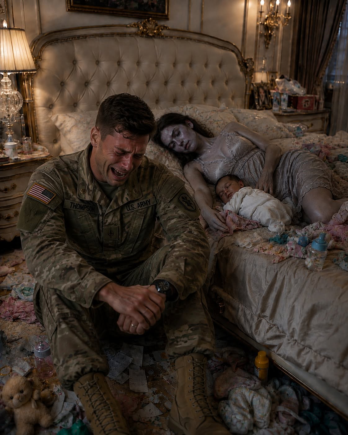 After eight months overseas, I came home to find my newborn son burning with a 104-degree fever and my bruised wife trapped on the nursery floor—while my mother calmly told me she had been “teaching her a lesson.” My sister even tried to stop me from taking my own child to the hospital, but their confidence disappeared when headlights flooded the driveway and the people I’d secretly called weeks earlier stepped out of their cars.