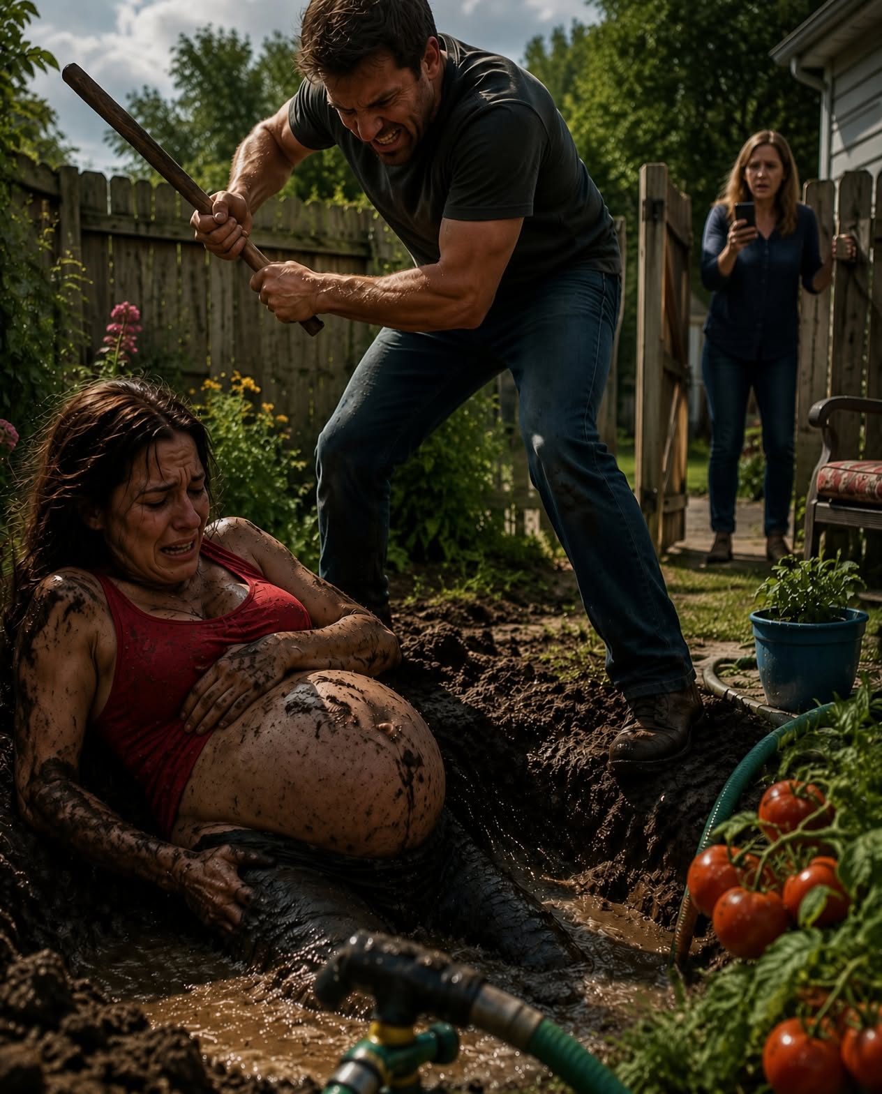 I was buried waist-deep in the cold garden soil while my husband beat my exposed pregnant belly with a wooden stick. Dirt and insects crawled over my skin as he laughed.