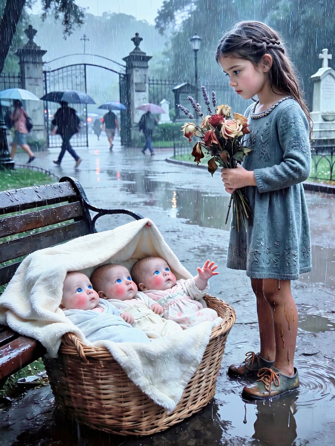 A 7-Year-Old Homeless Girl Found Three Babies Abandoned in the Rain—She Gave Them Everything She Had, Never Imagining the Three Children Belonged to One of the Richest Families in the Country