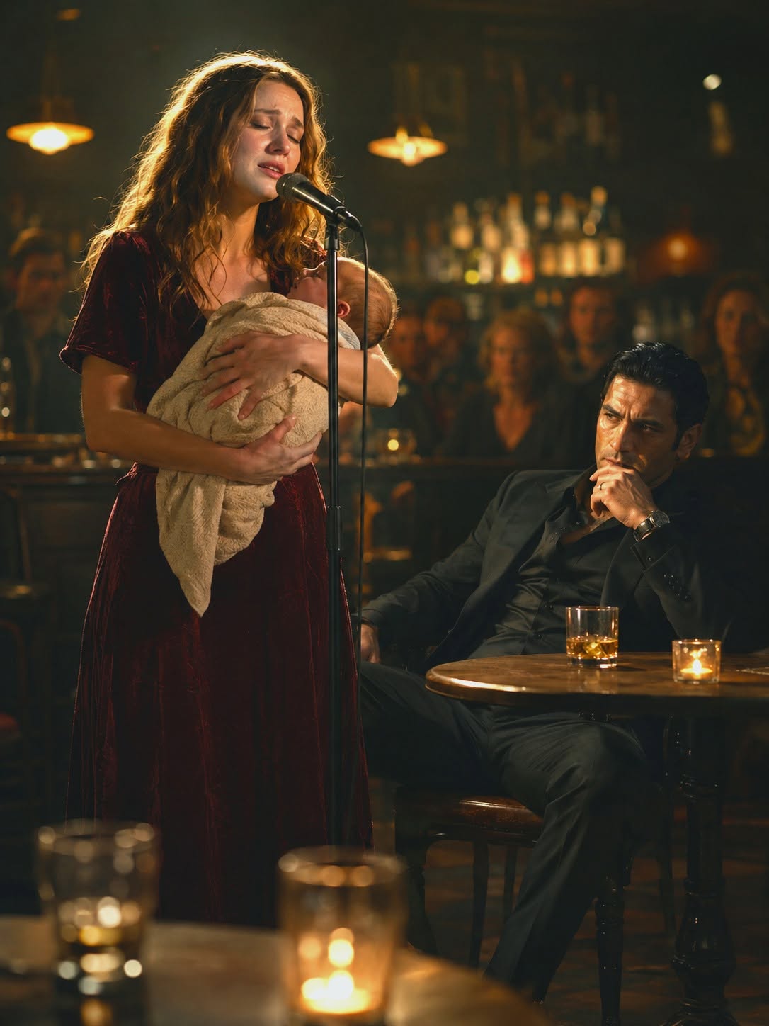 She Sang One Broken Song in a Dive Bar to Save Her Sick Baby—Then the Mafia Boss Heard the Secret in Her Voice and Bought the Whole Bar