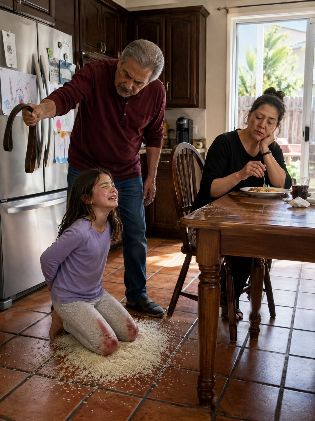 My coworker’s wife sent me a video of my 9-year-old daughter kneeling on rice while my wife sat nearby and watched. I was five hours away in Portland. I didn’t call home or start screaming. I preserved the video, called my attorney and a Sacramento detective, then drove south knowing my wife had no idea what else I had already saved.