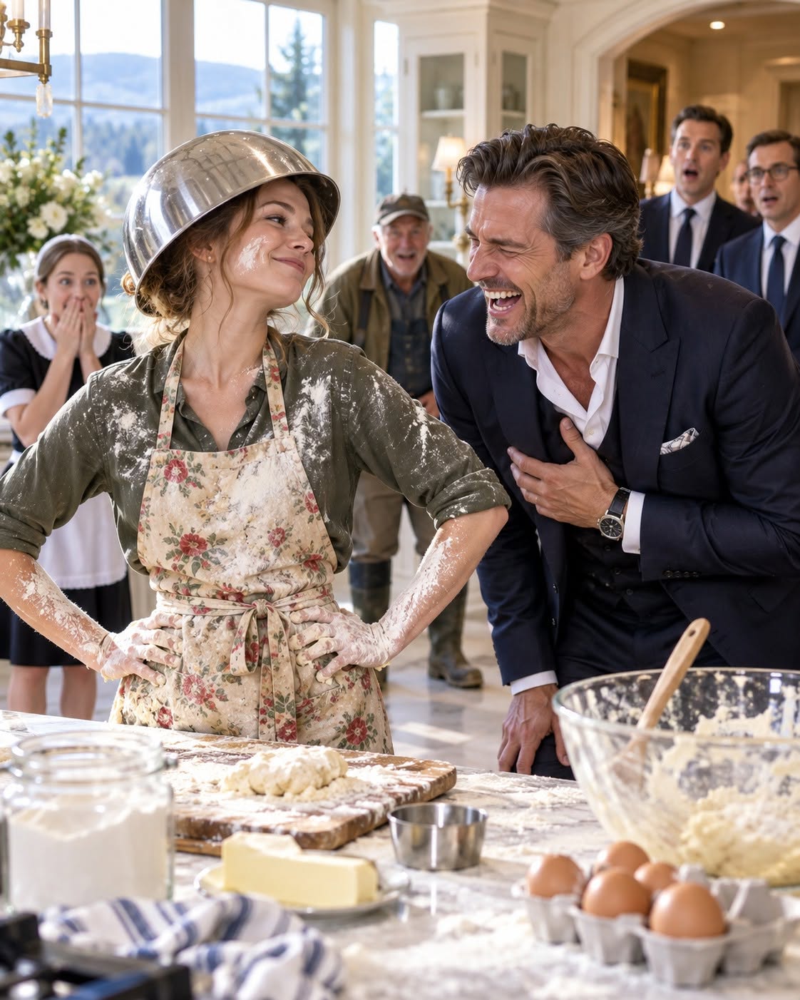 No One Had Heard the Millionaire Laugh in Seven Years Until the New Cook Put a Mixing Bowl on Her Head and Told Him the Truth