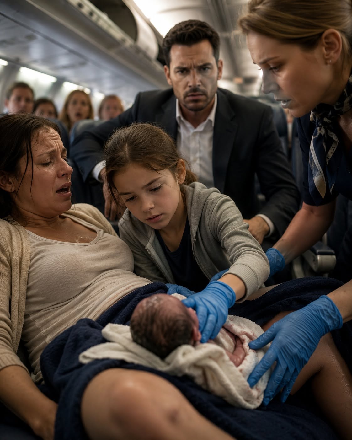 **Thirty thousand feet above the ground, a pregnant woman went into labor—and the only passenger who knew what to do was a ten-year-old girl whose mother had died the same way.**