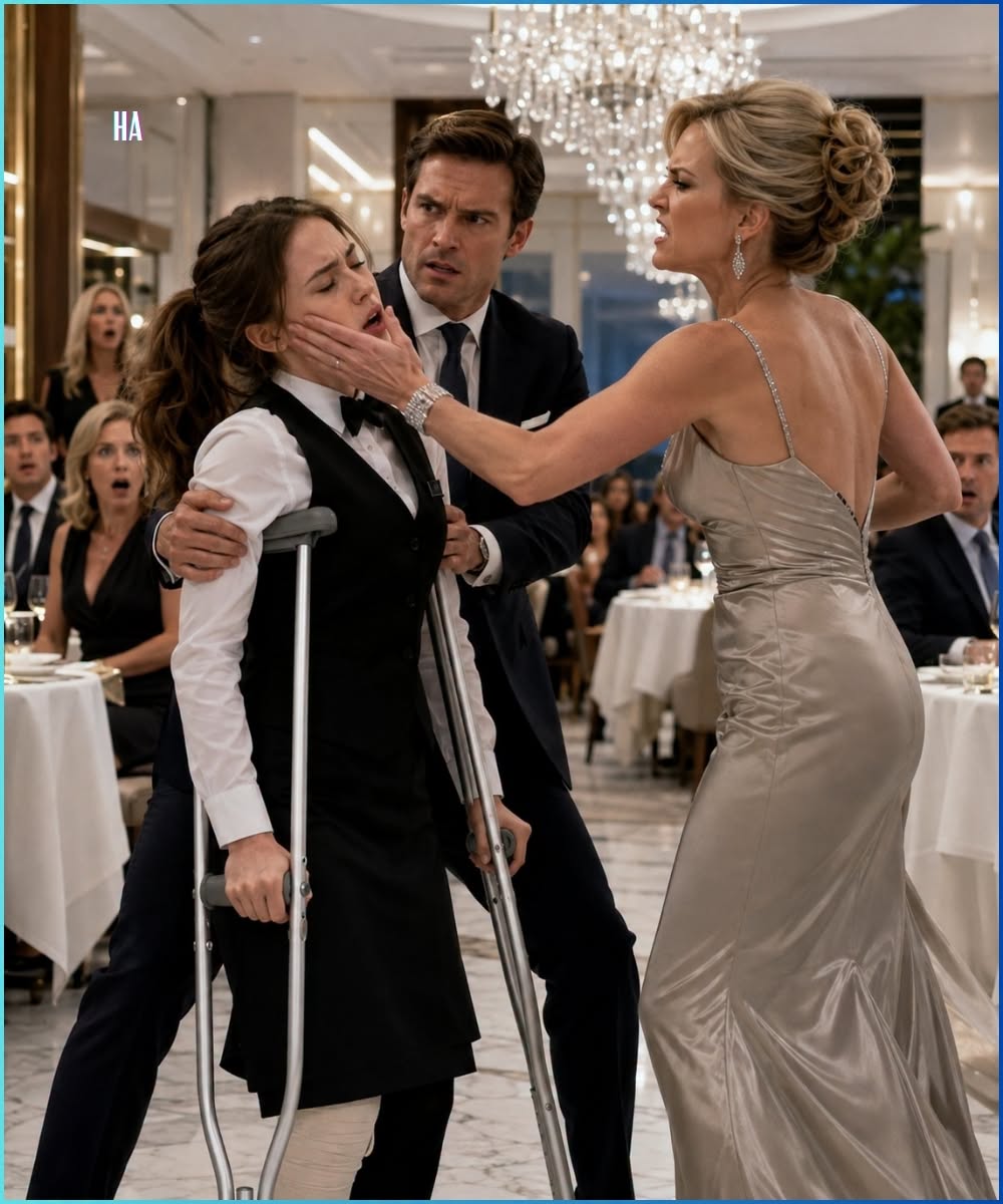 She Slapped a Waitress on Crutches in Front of Everyone, and Her Billionaire Husband Did Something No One in the Room Expected