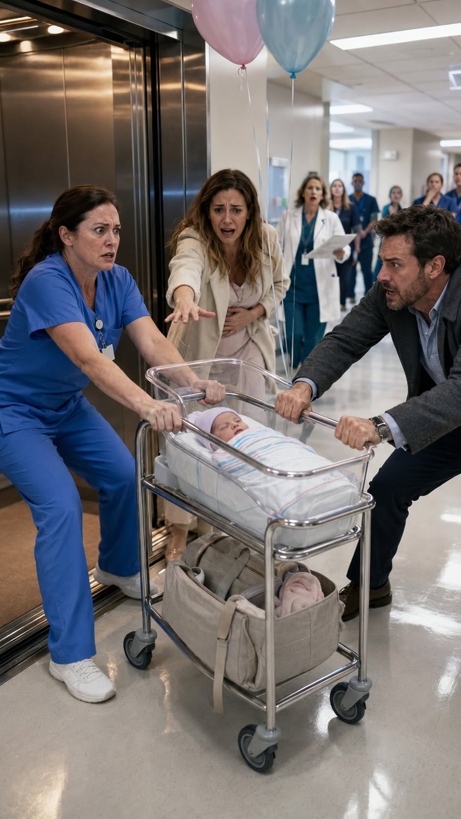 The Calder family was three minutes from leaving the hospital when Nurse Sloane Avery grabbed their newborn’s bassinet and pulled it away from the elevator.