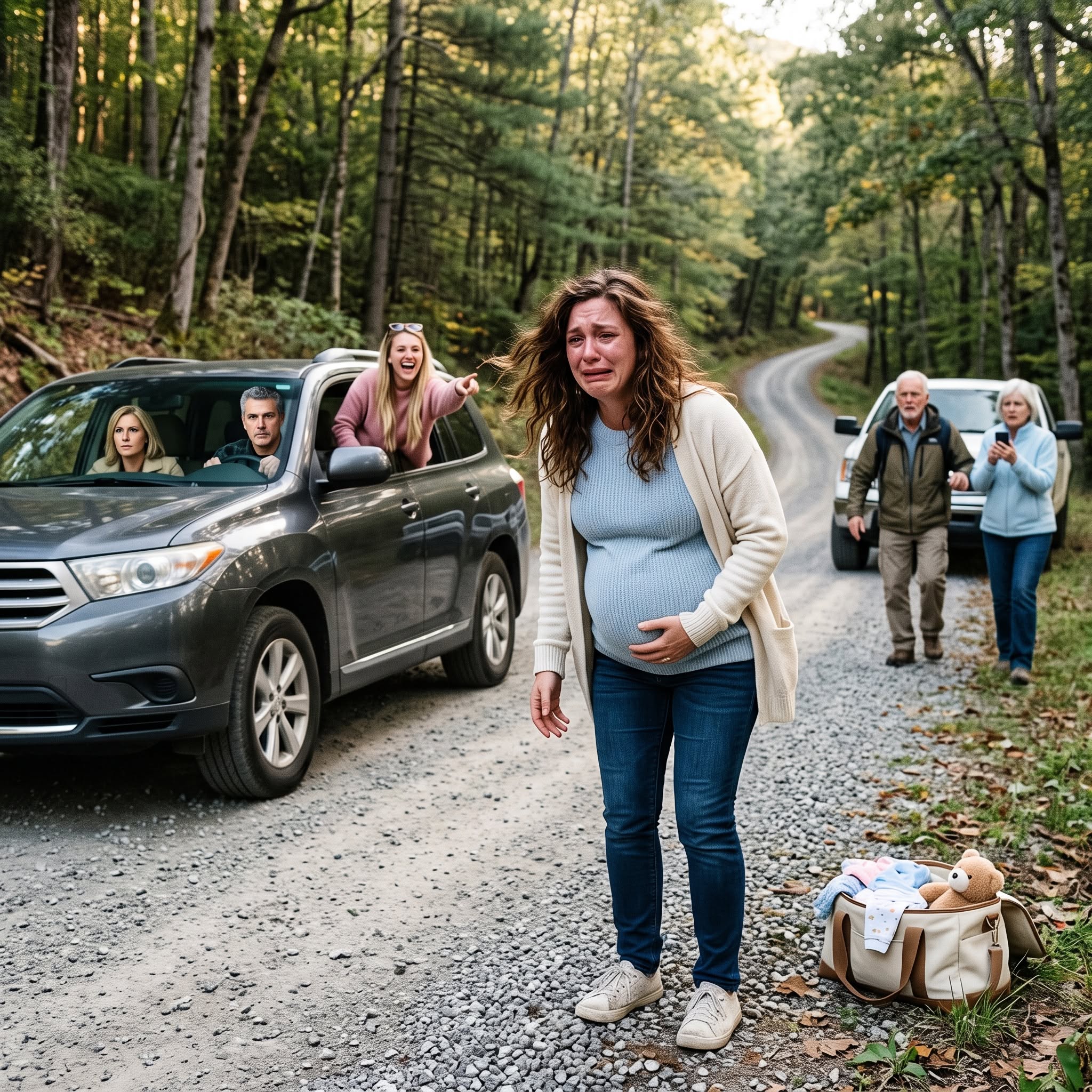 My Parents Abandoned Me Deep in the Forest While I Was Eight Months Pregnant. My Sister Laughed as They Drove Away... But They Never Expected What Happened Next.
